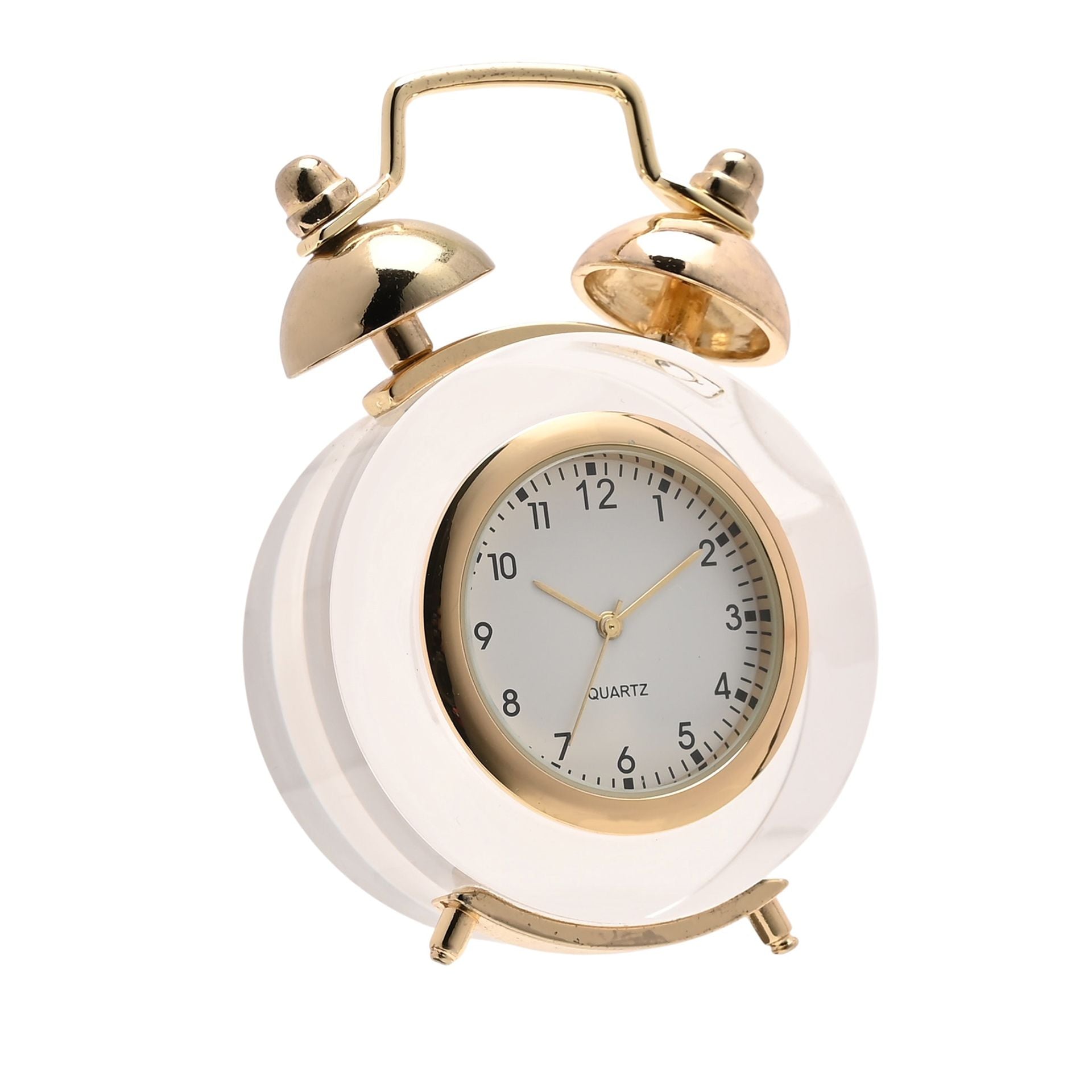 Wm. Widdop Miniature Clock - Twin Bell Crystal