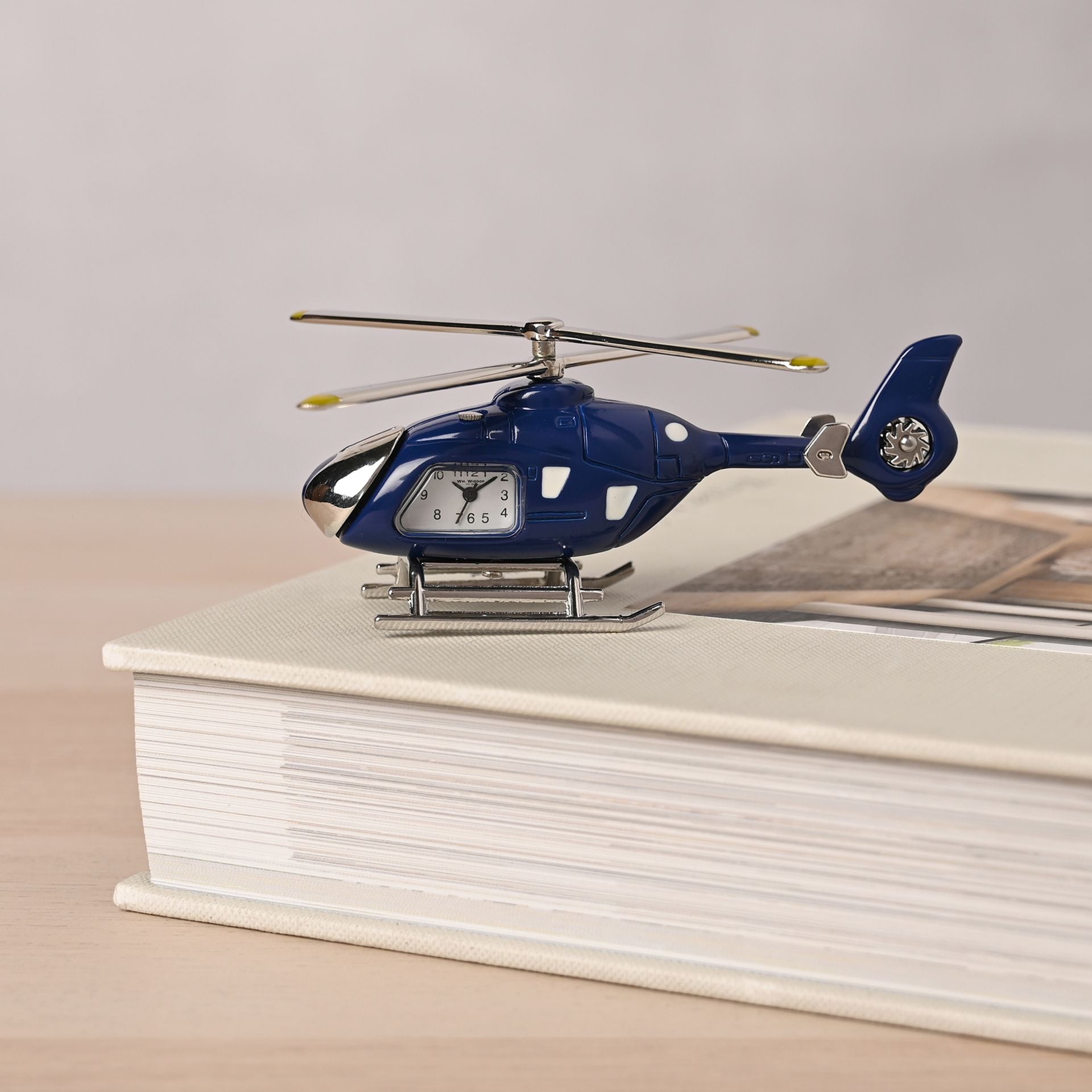 Wm. Widdop Miniature Clock - Blue Helicopter