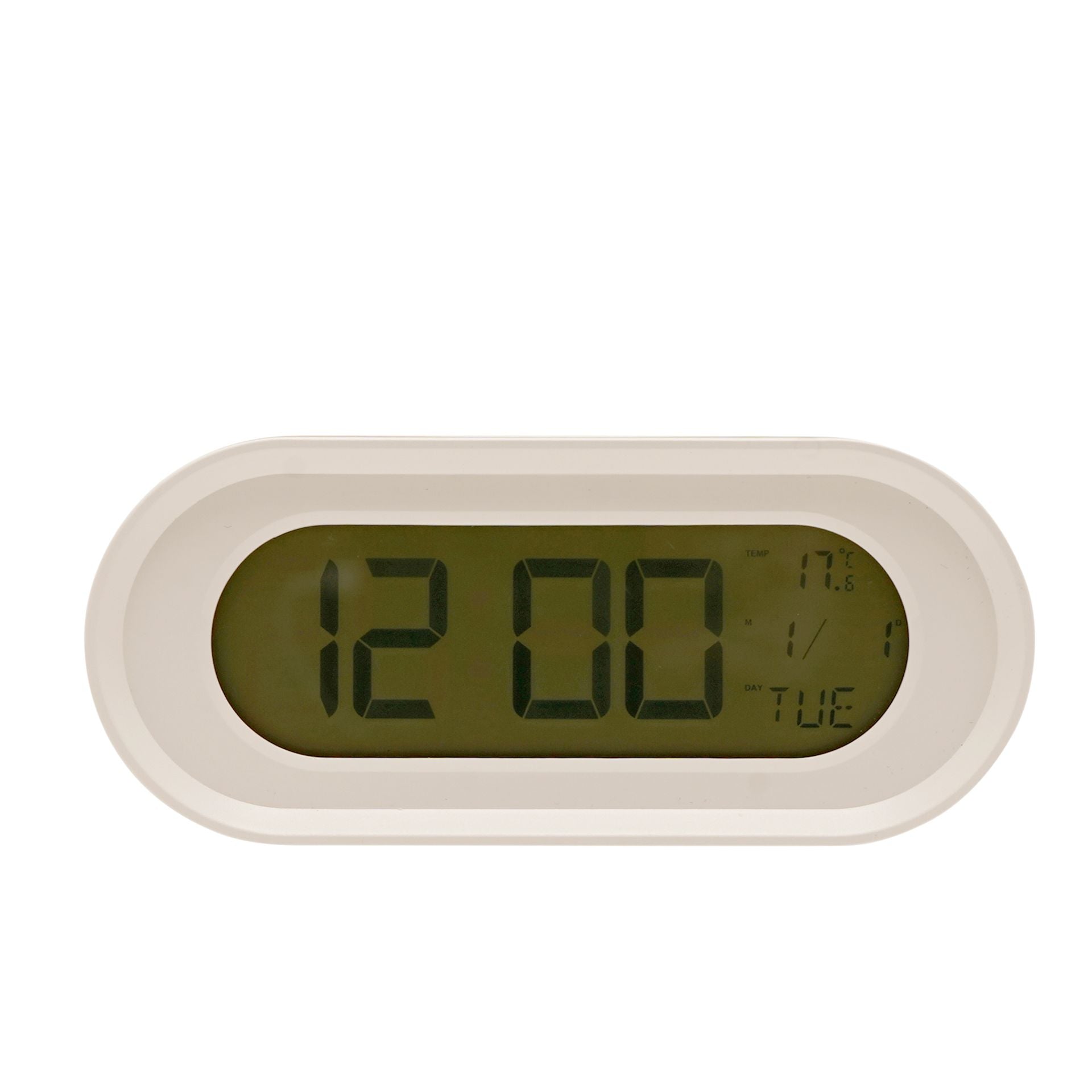 Hometime Oval Digital Alarm Clock - White