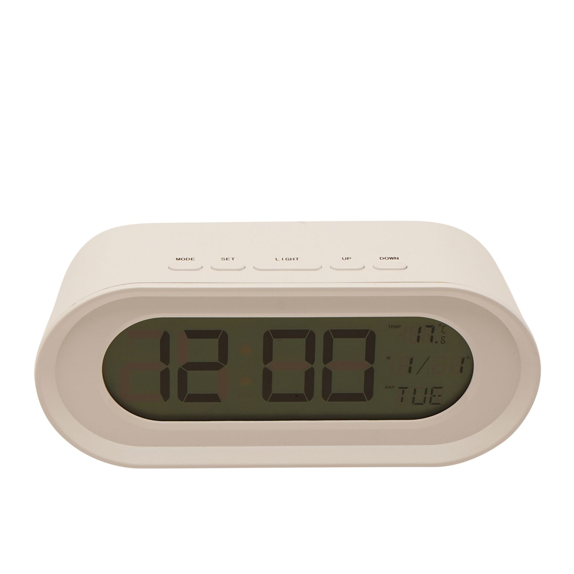 Hometime Oval Digital Alarm Clock - White