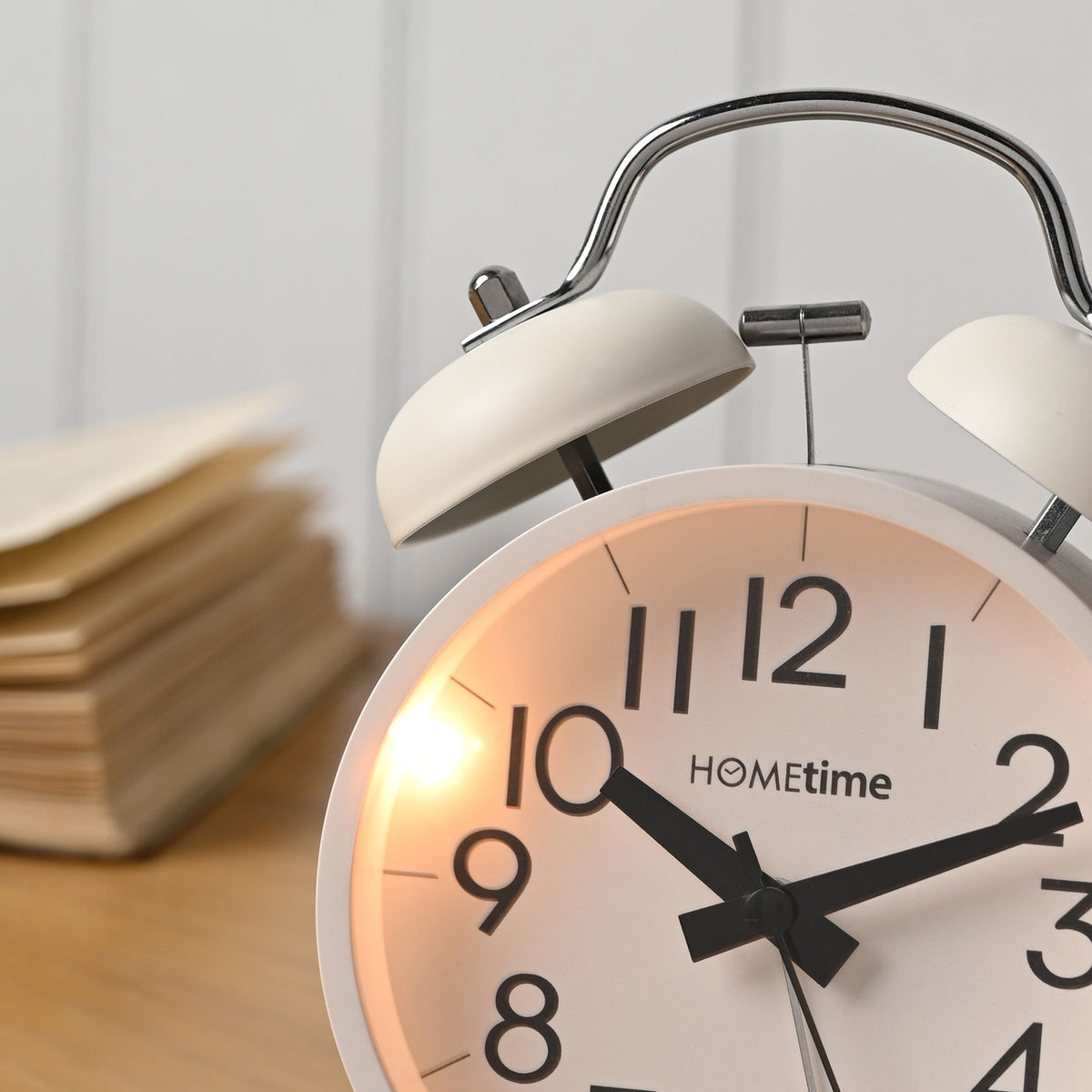 Hometime Table Bell Alarm Clock - White