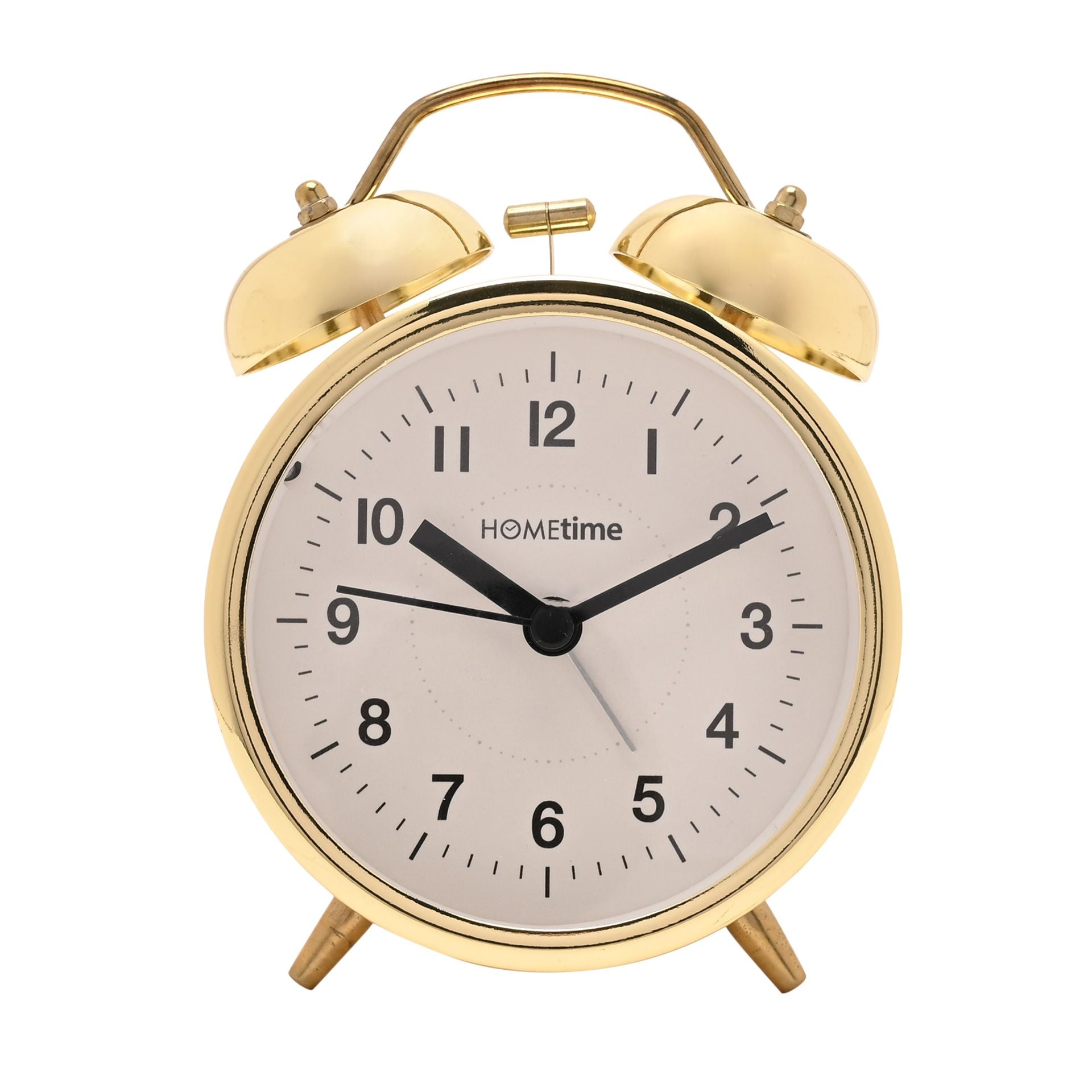 Hometime Metal Table Bell Alarm Clock - Gold