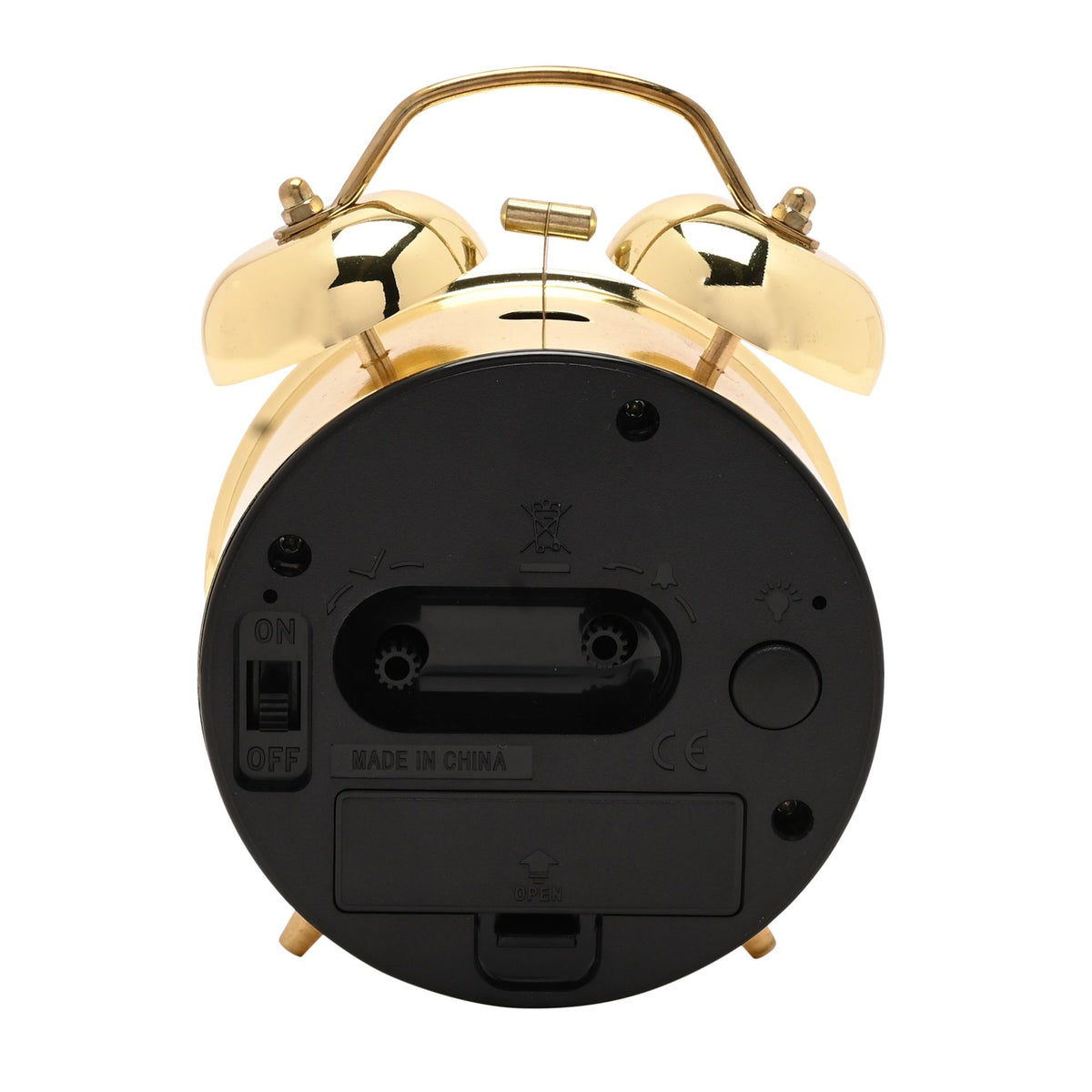 Hometime Metal Table Bell Alarm Clock - Gold