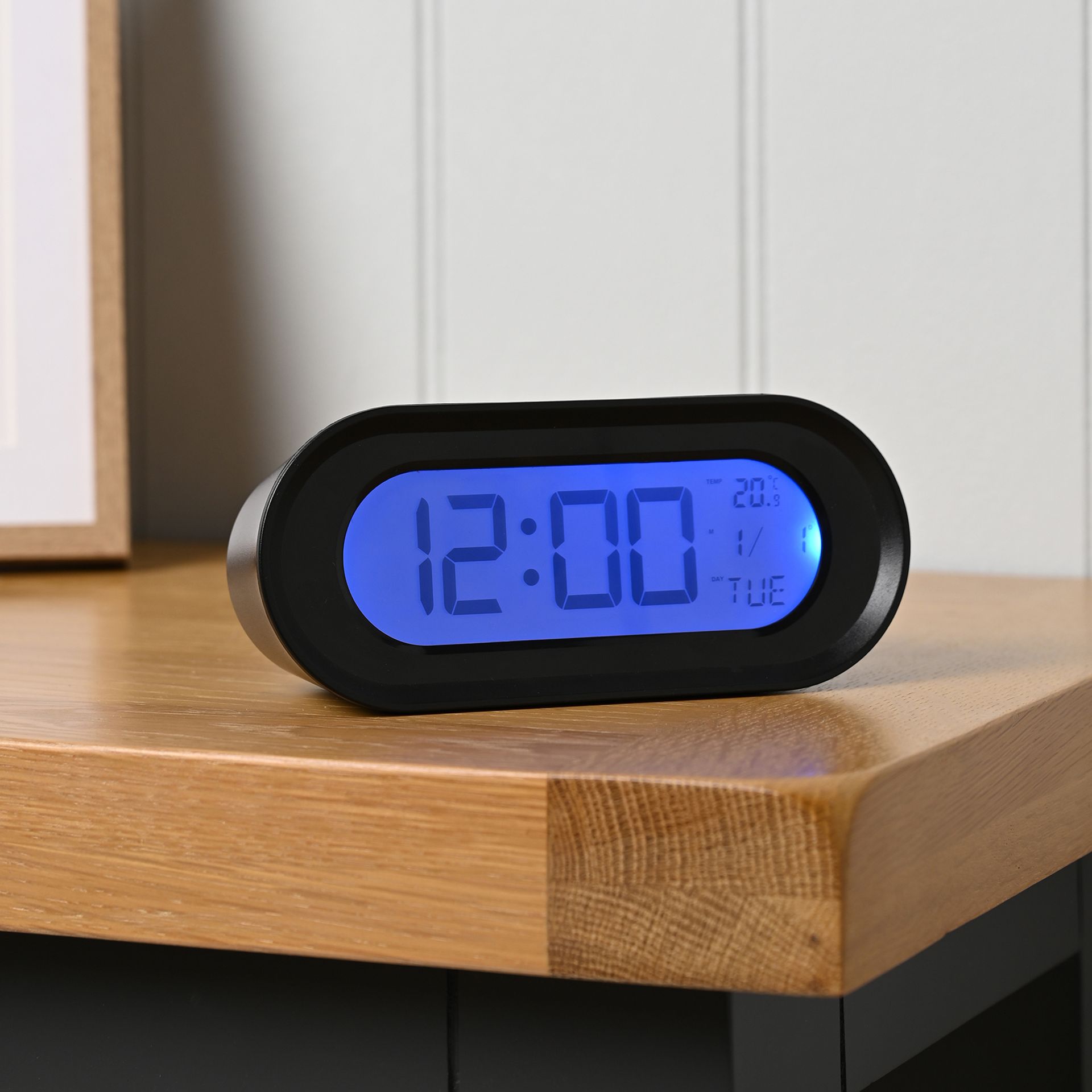 Hometime Oval Digital Alarm Clock - Black