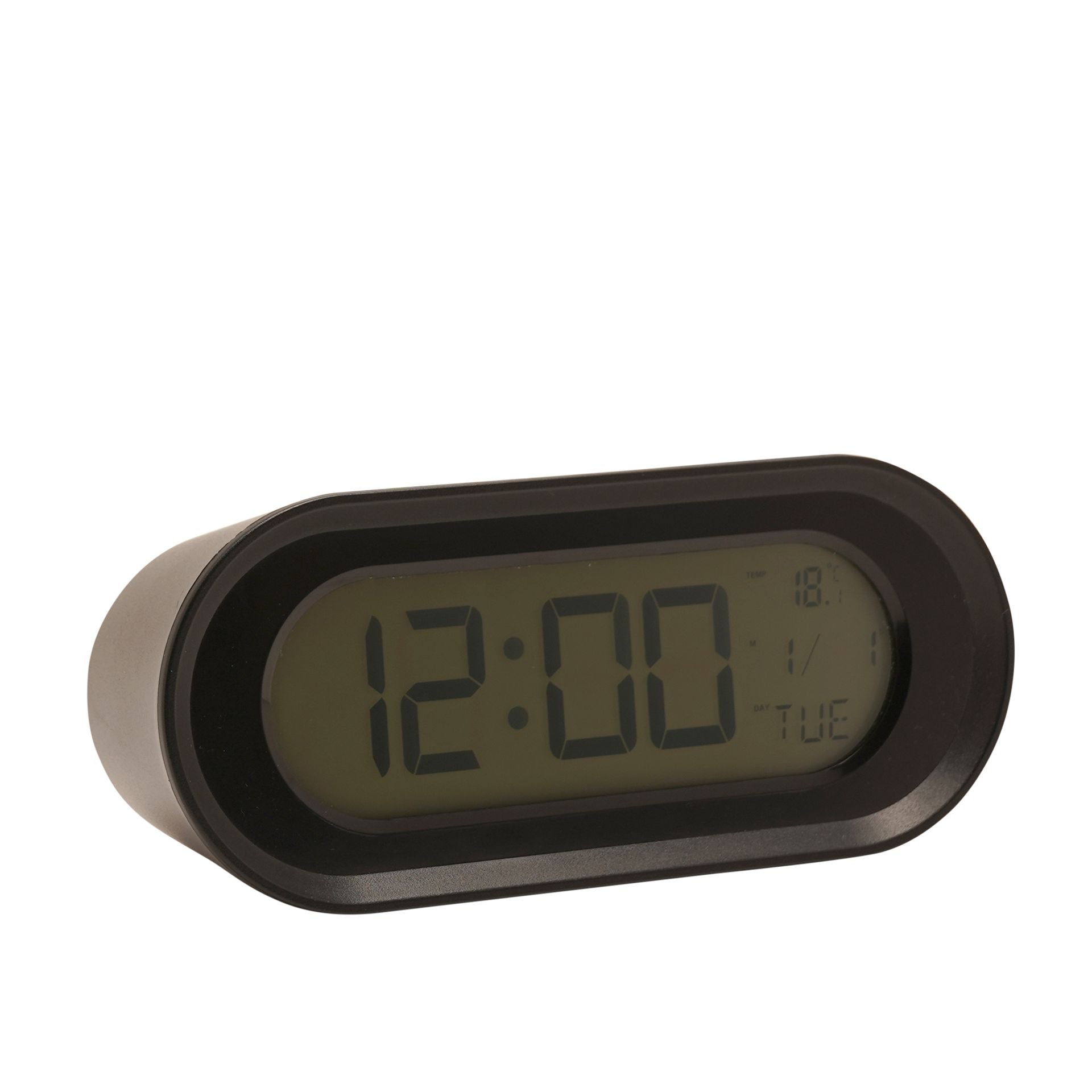 Hometime Oval Digital Alarm Clock - Black