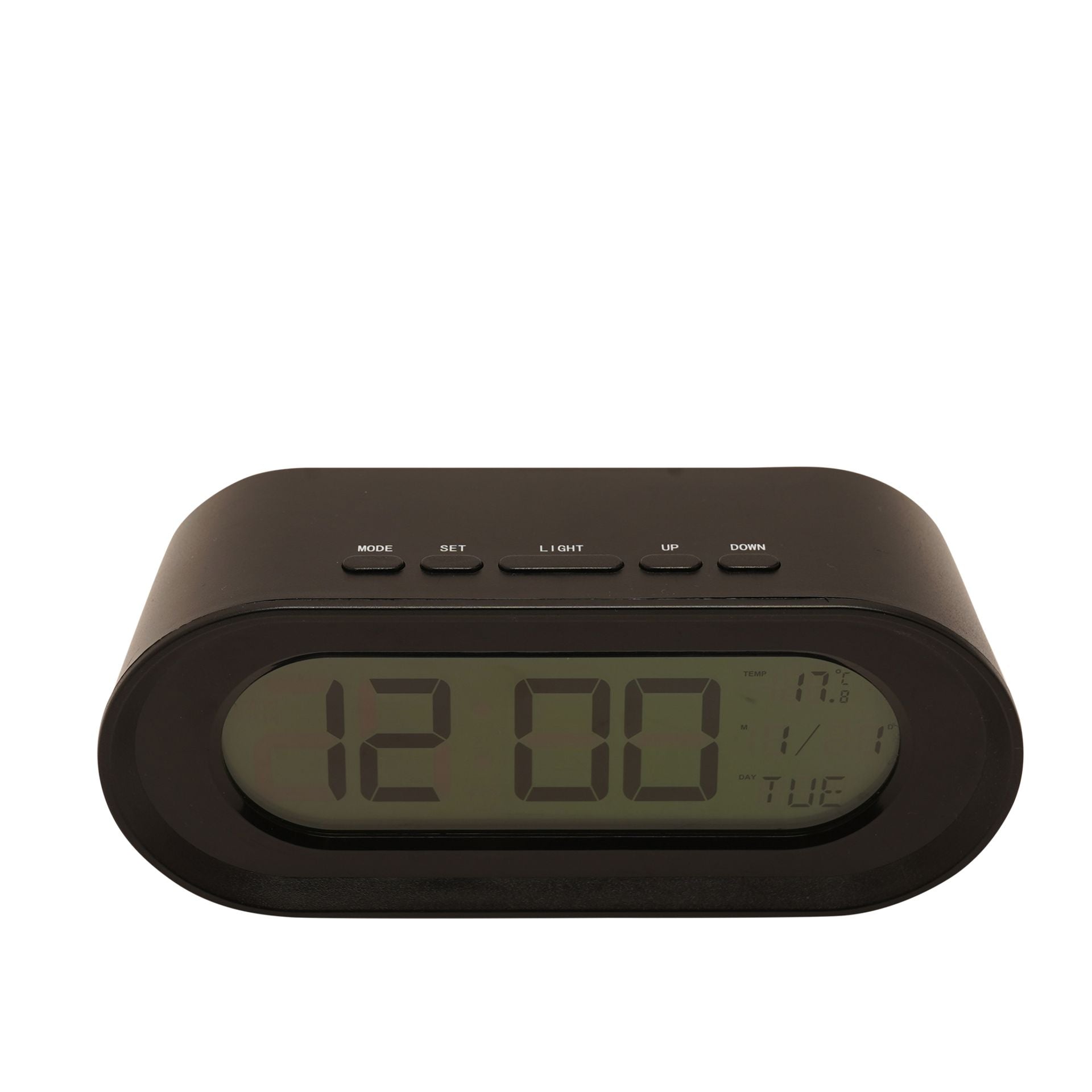Hometime Oval Digital Alarm Clock - Black