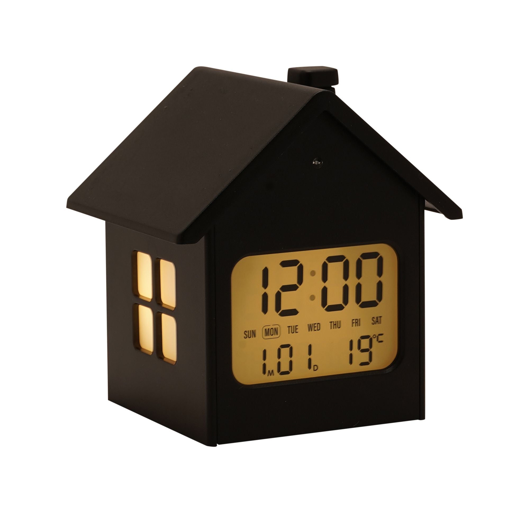 Hometime House Shaped Alarm Clock - Black