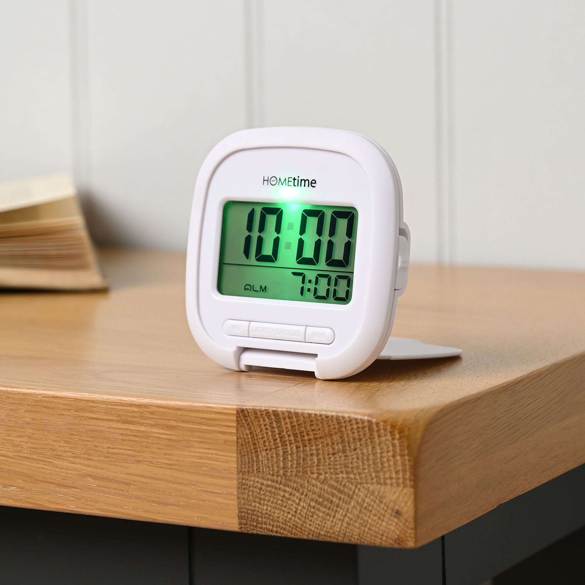 Hometime Digital Travel Alarm Clock - White