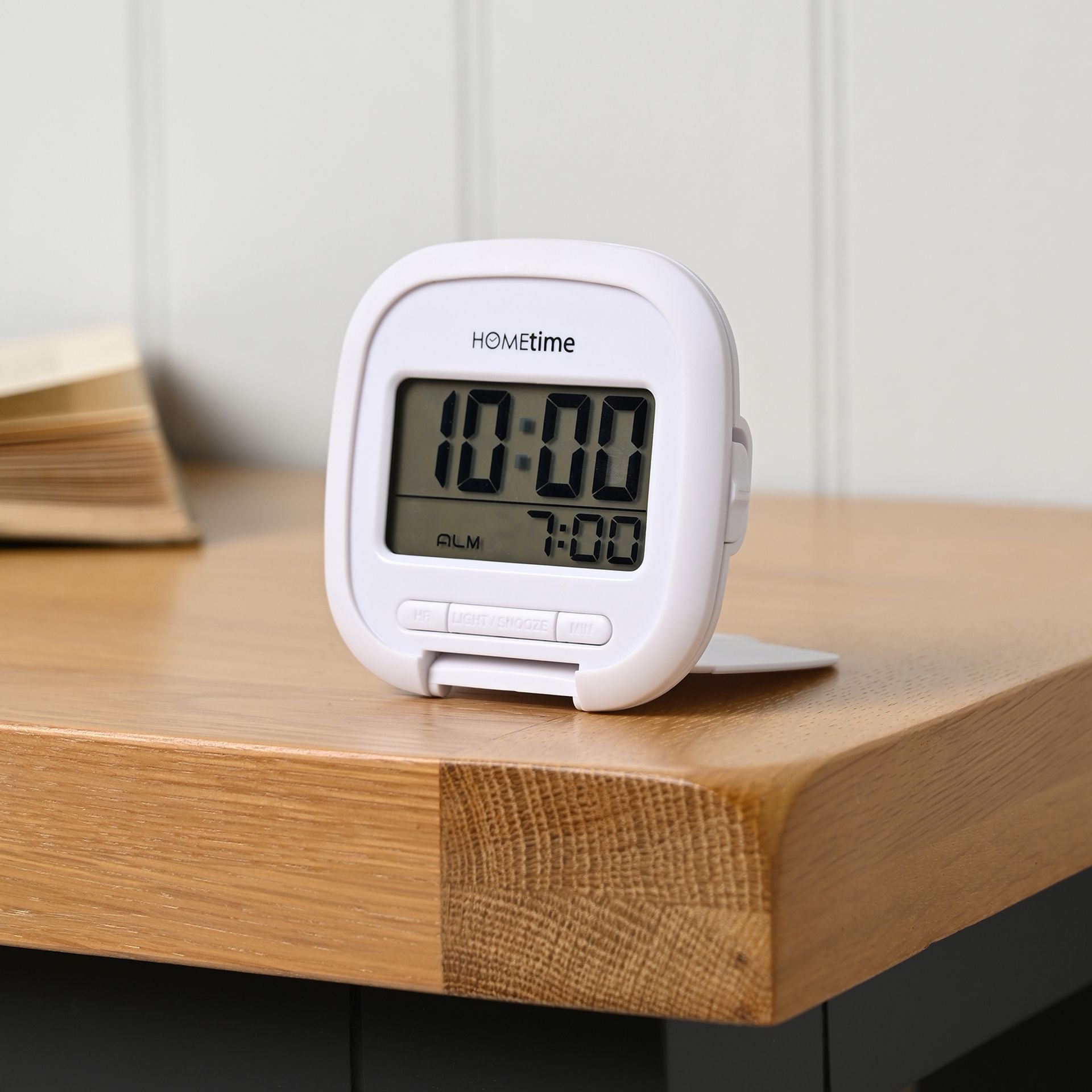 Hometime Digital Travel Alarm Clock - White