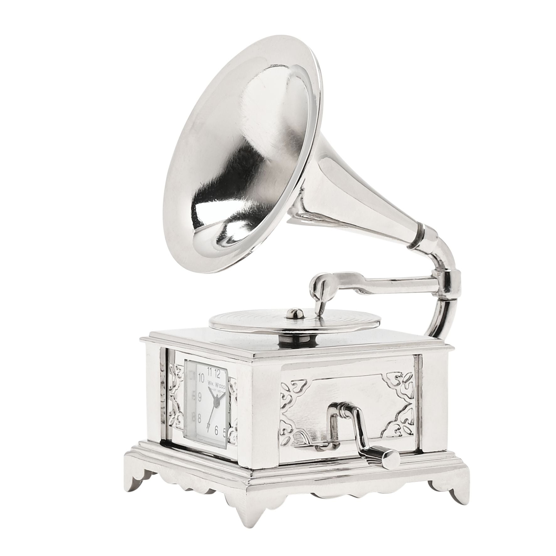 Wm Widdop Miniature Clock - Gramophone