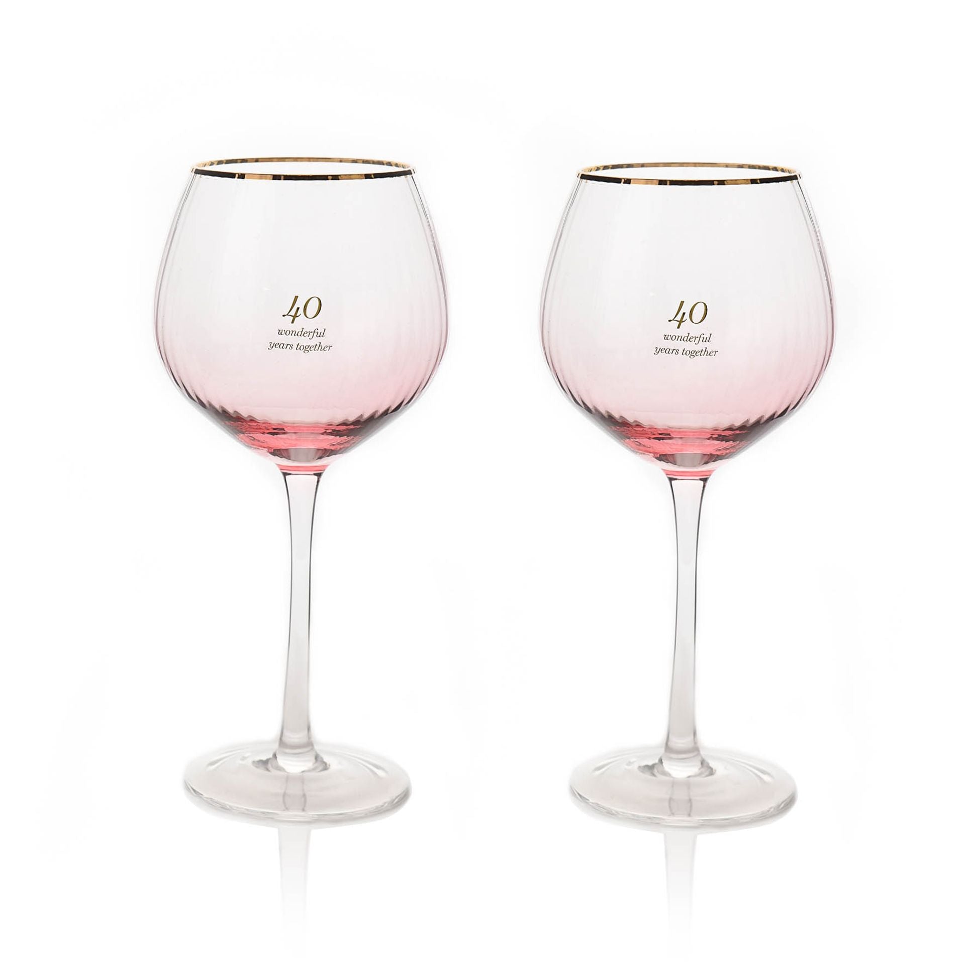 Amore Set of 2 Gin Glasses - 40th Anniversary