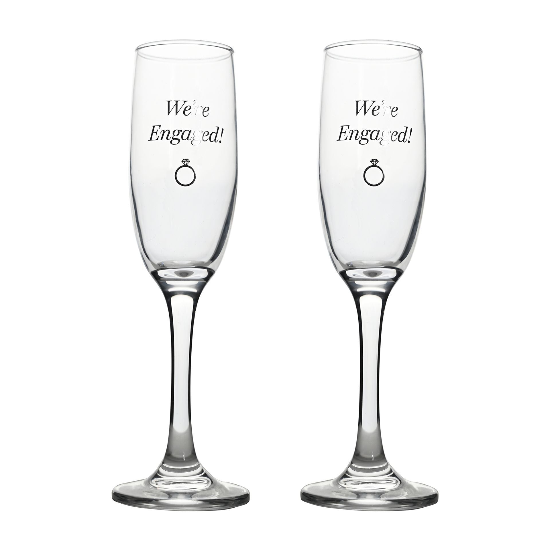 Amore Champagne Flutes Set of 2 - Engaged