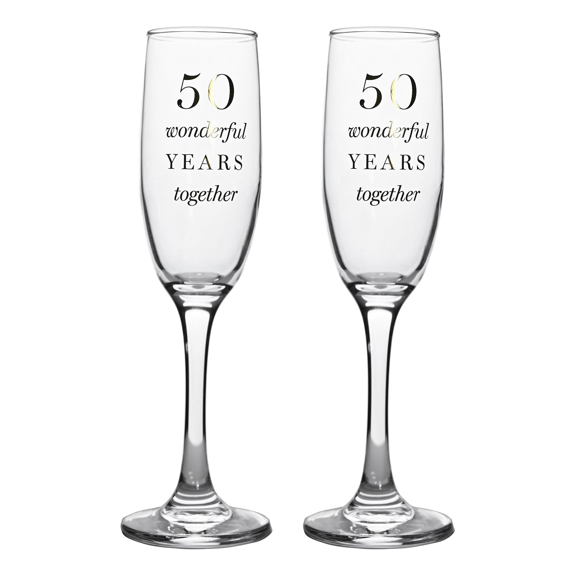 Amore Champagne Flutes Set of 2 - 50th Anniversary
