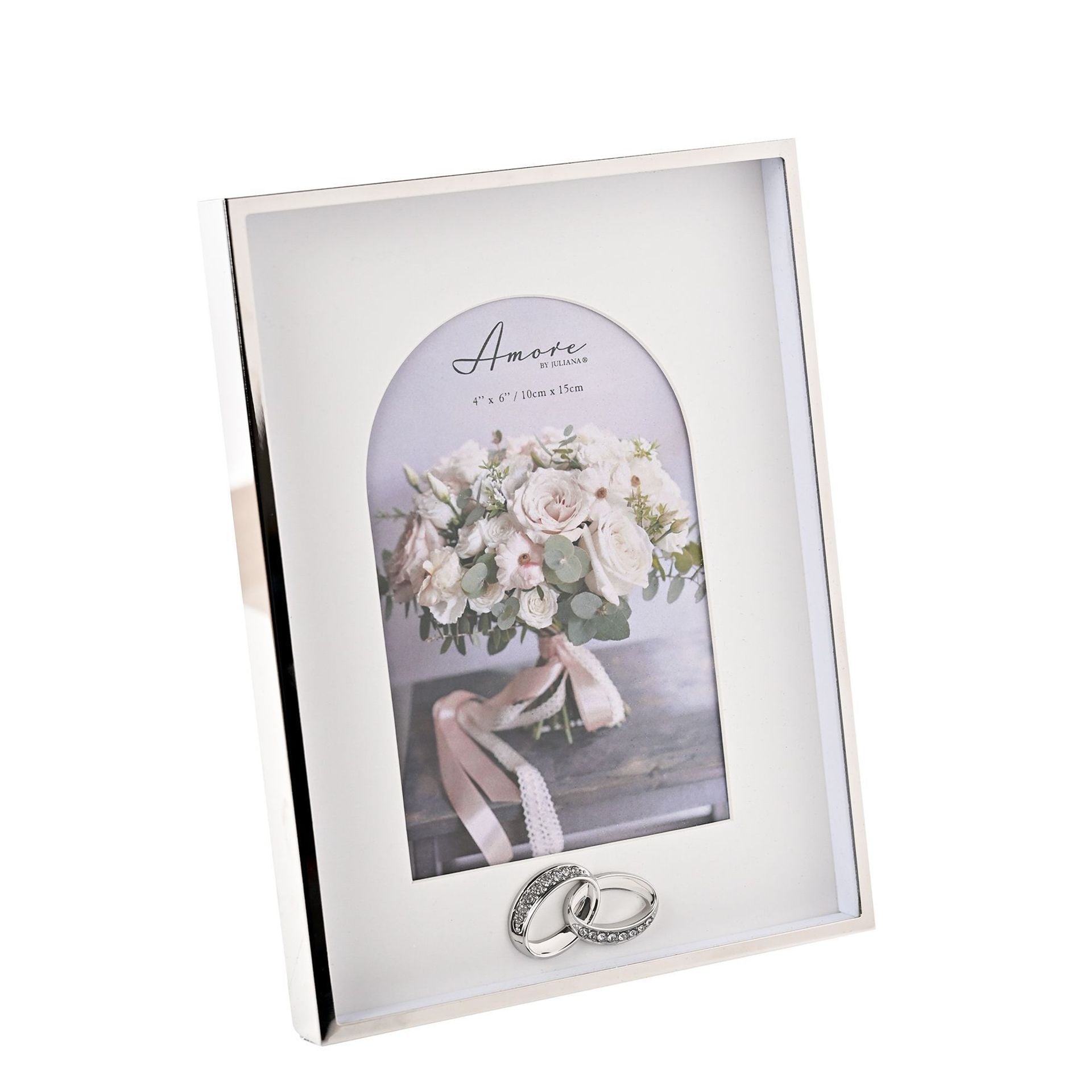 Amore Box Arch Photo Frame with Rings 4" x 6"