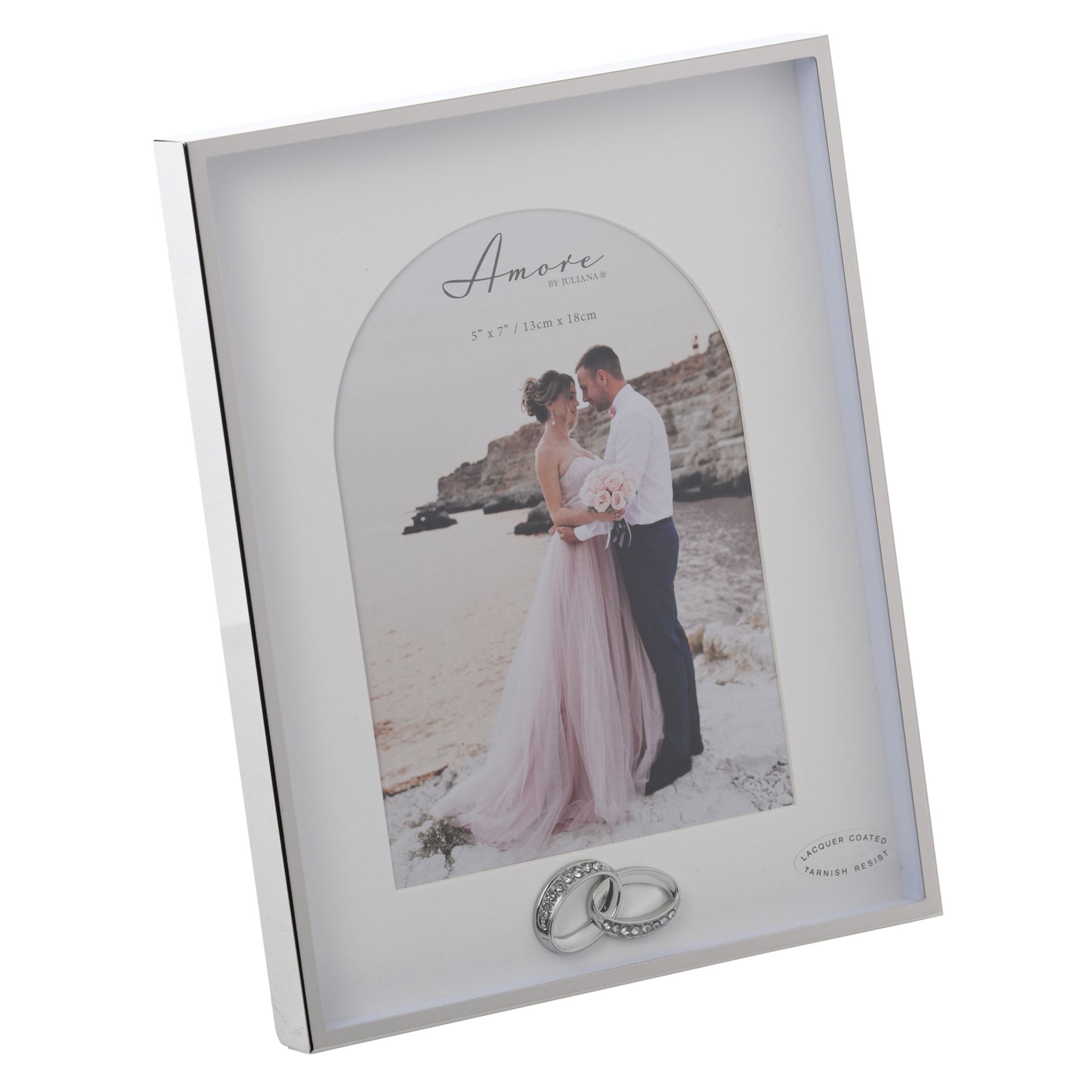Amore Box Arch Photo Frame With Rings 5" x 7"