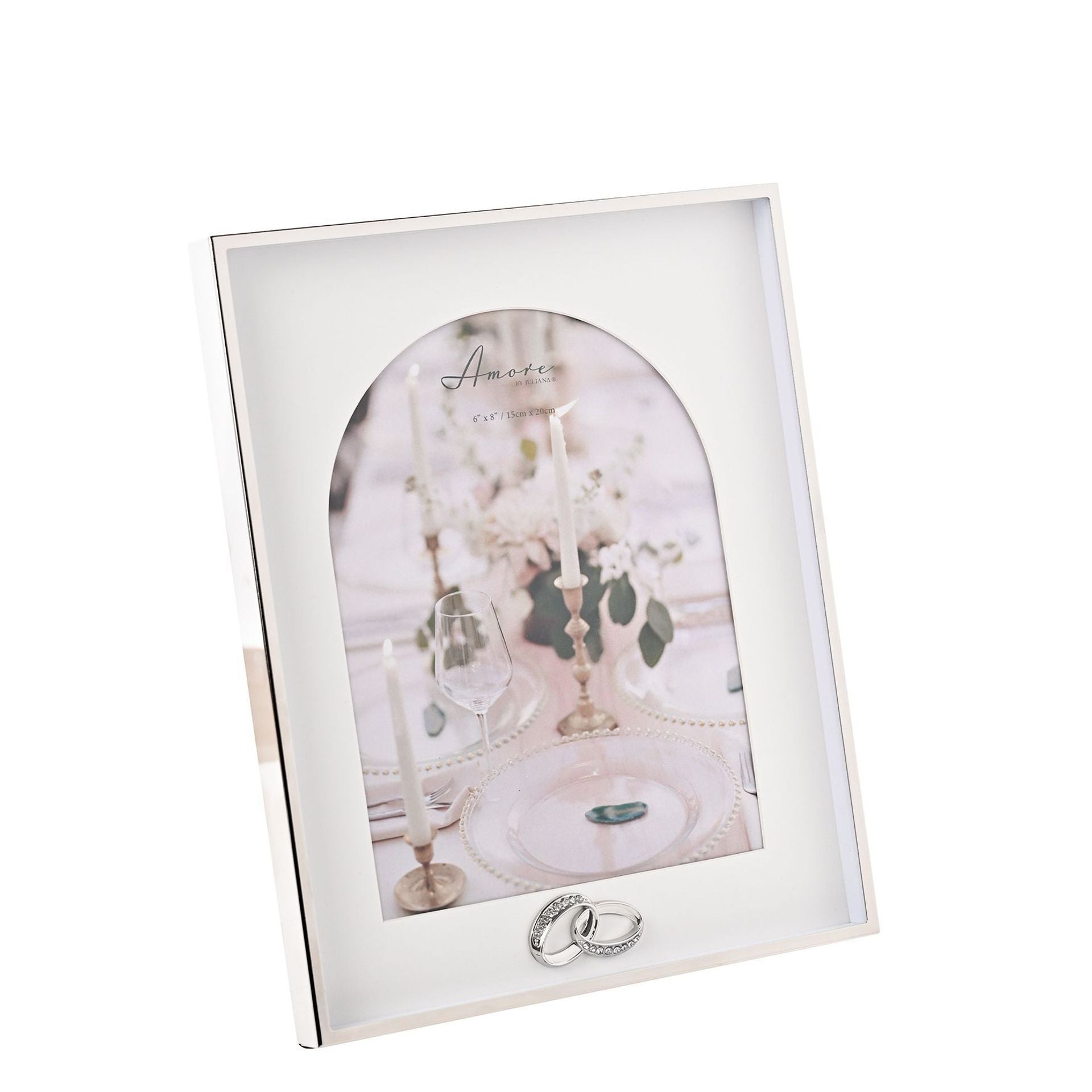 Amore Box Arch Photo Frame With Rings 6" x 8"