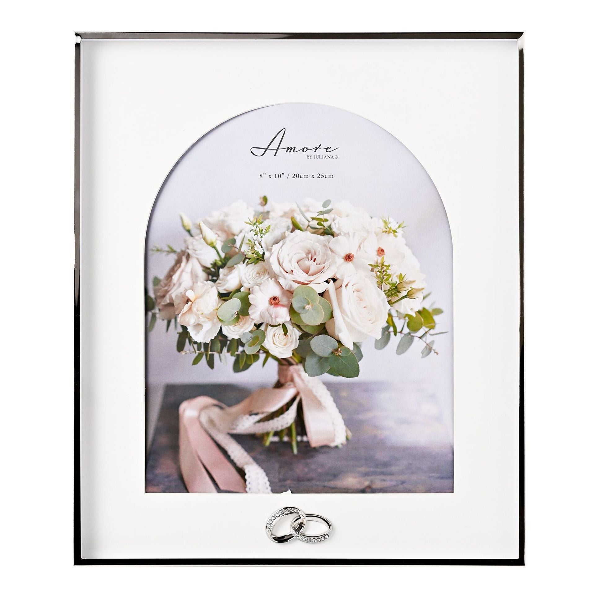 Amore Box Arch Photo Frame With Rings 8" x 10"