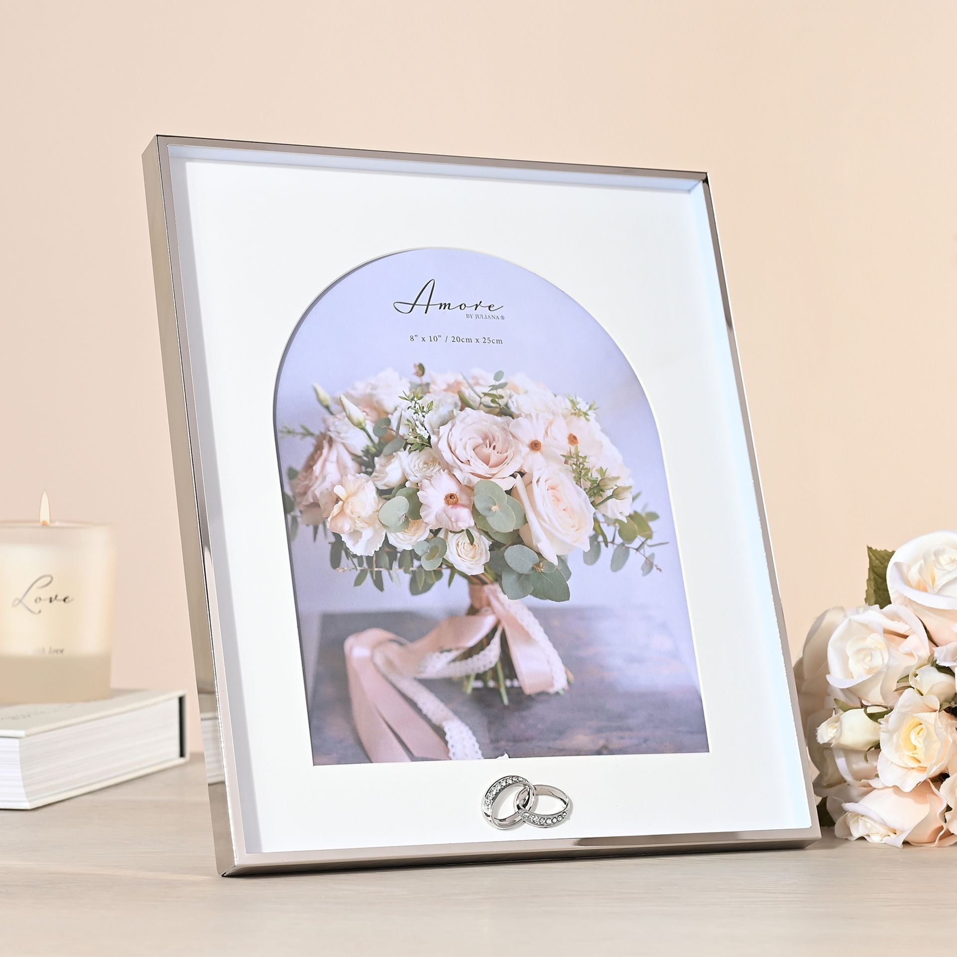 Amore Box Arch Photo Frame With Rings 8" x 10"