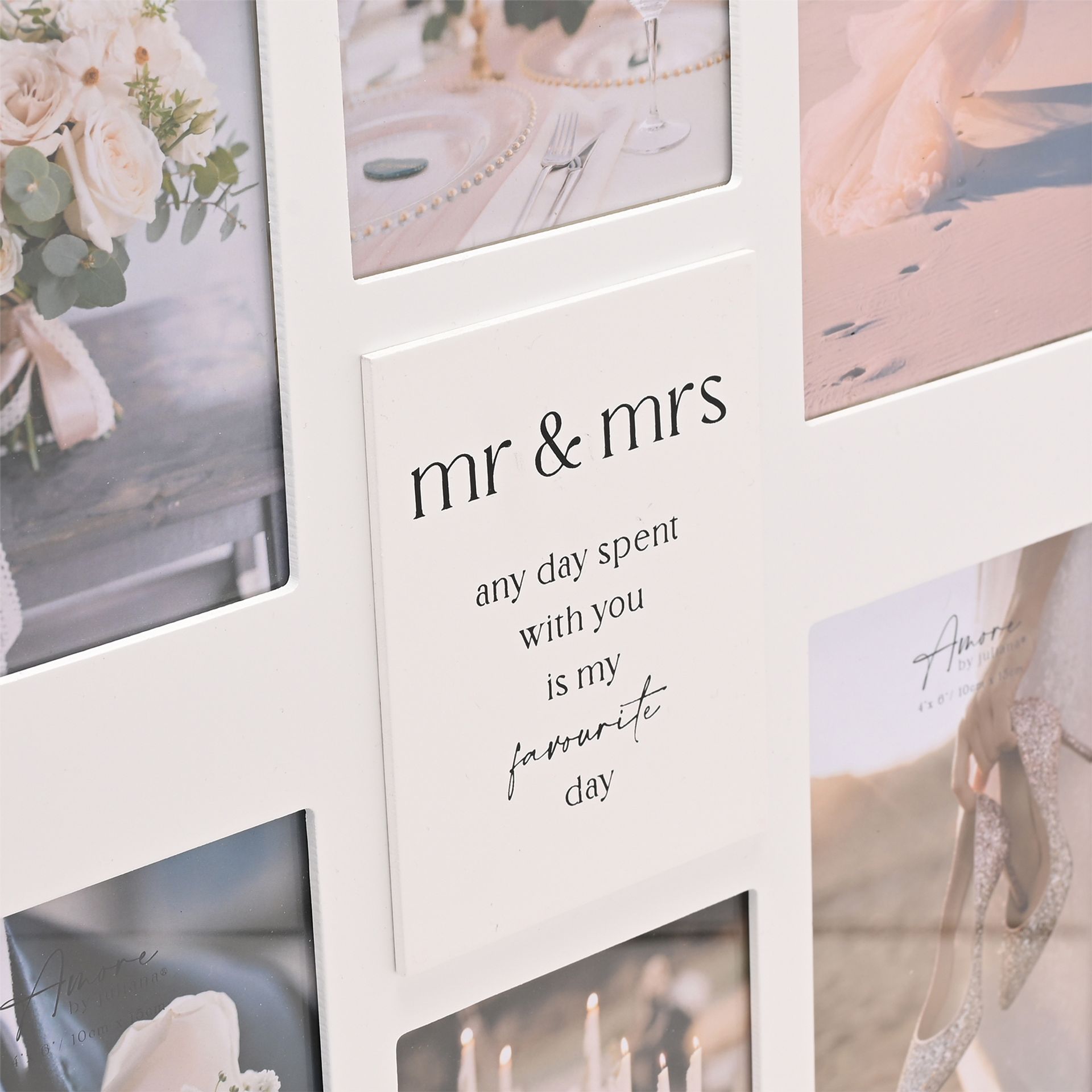 Amore Multi Aperture Photo Frame - Mr & Mrs