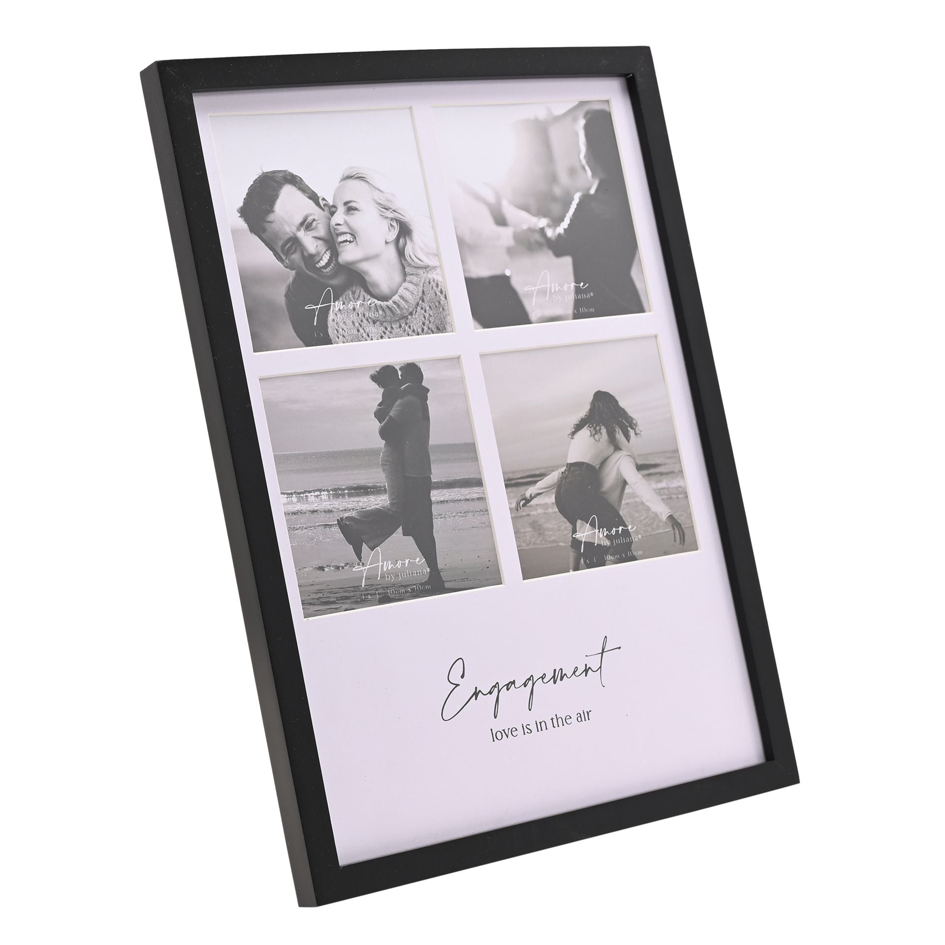 Amore Black Multi Aperture Photo Frame - Engaged