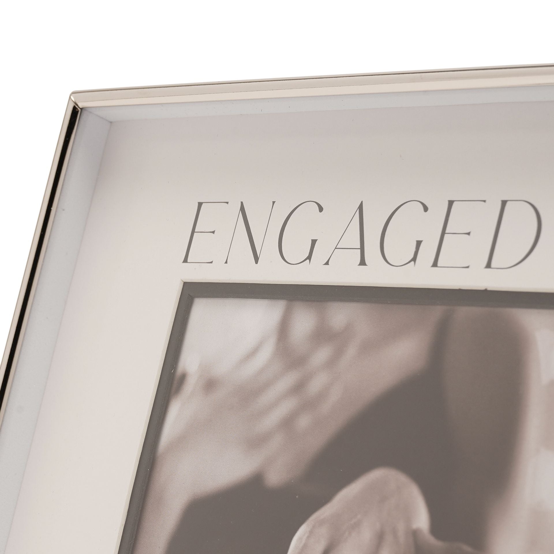 Amore Silver & Black Photo Frame 'Engaged' 6" x 4"