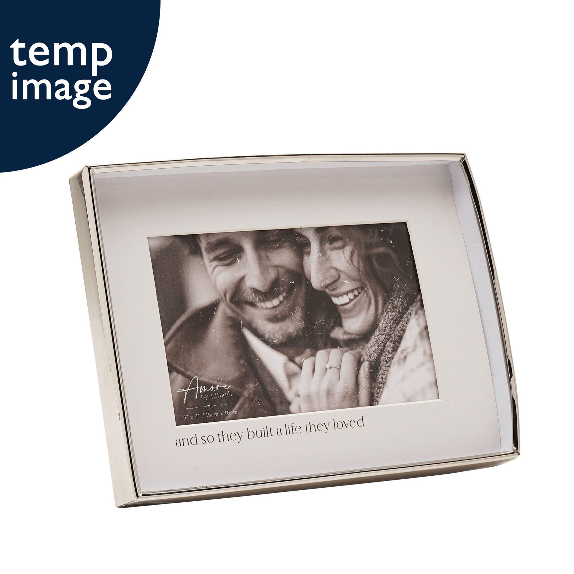 Amore Silver & Glass Print Photo Frame 'Engaged' 6" x 4"