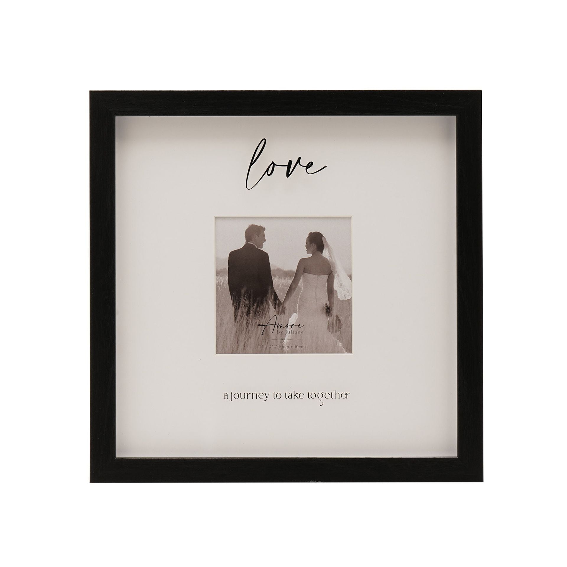 Amore Black Wide Frame 'Love' 4" x 4"