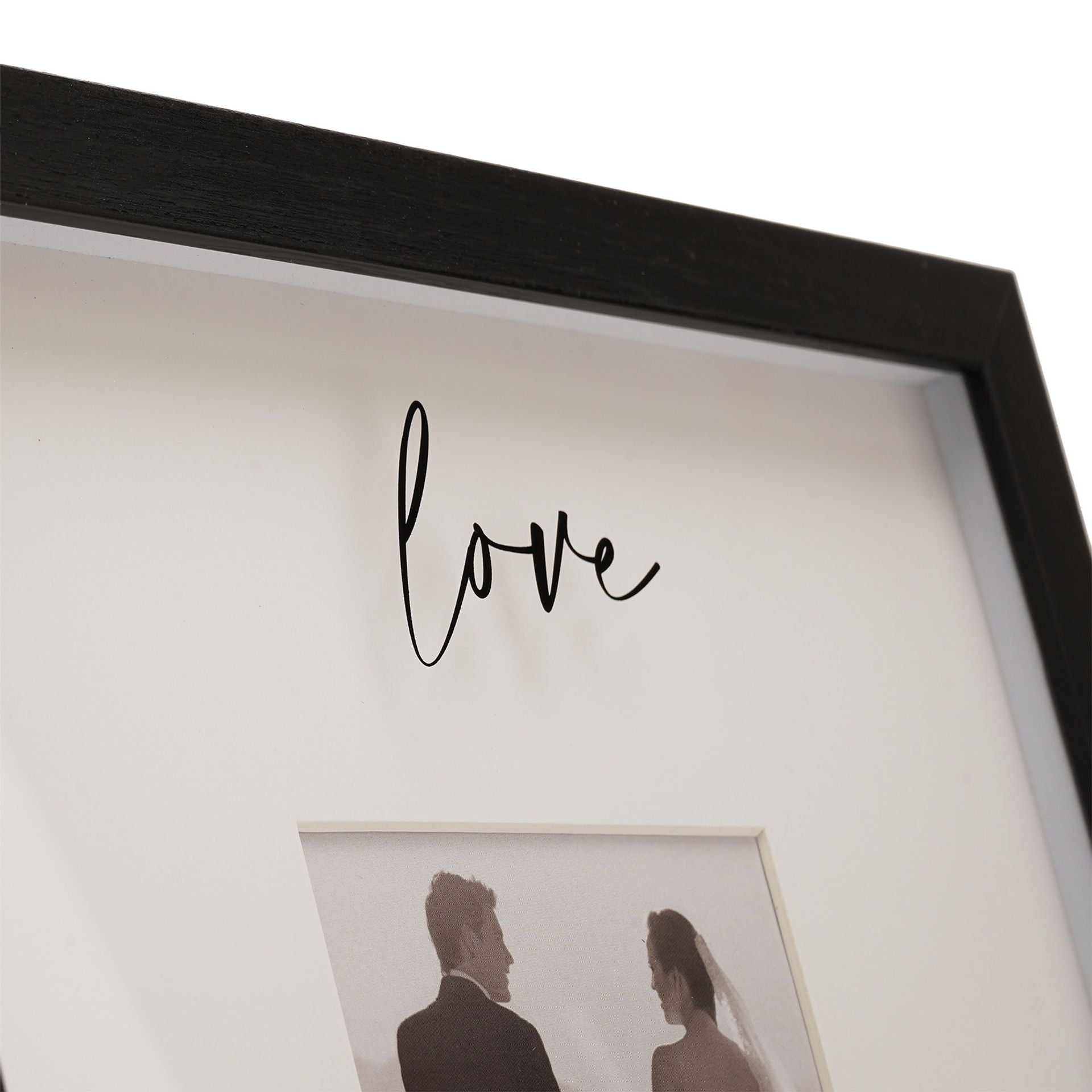 Amore Black Wide Frame 'Love' 4" x 4"