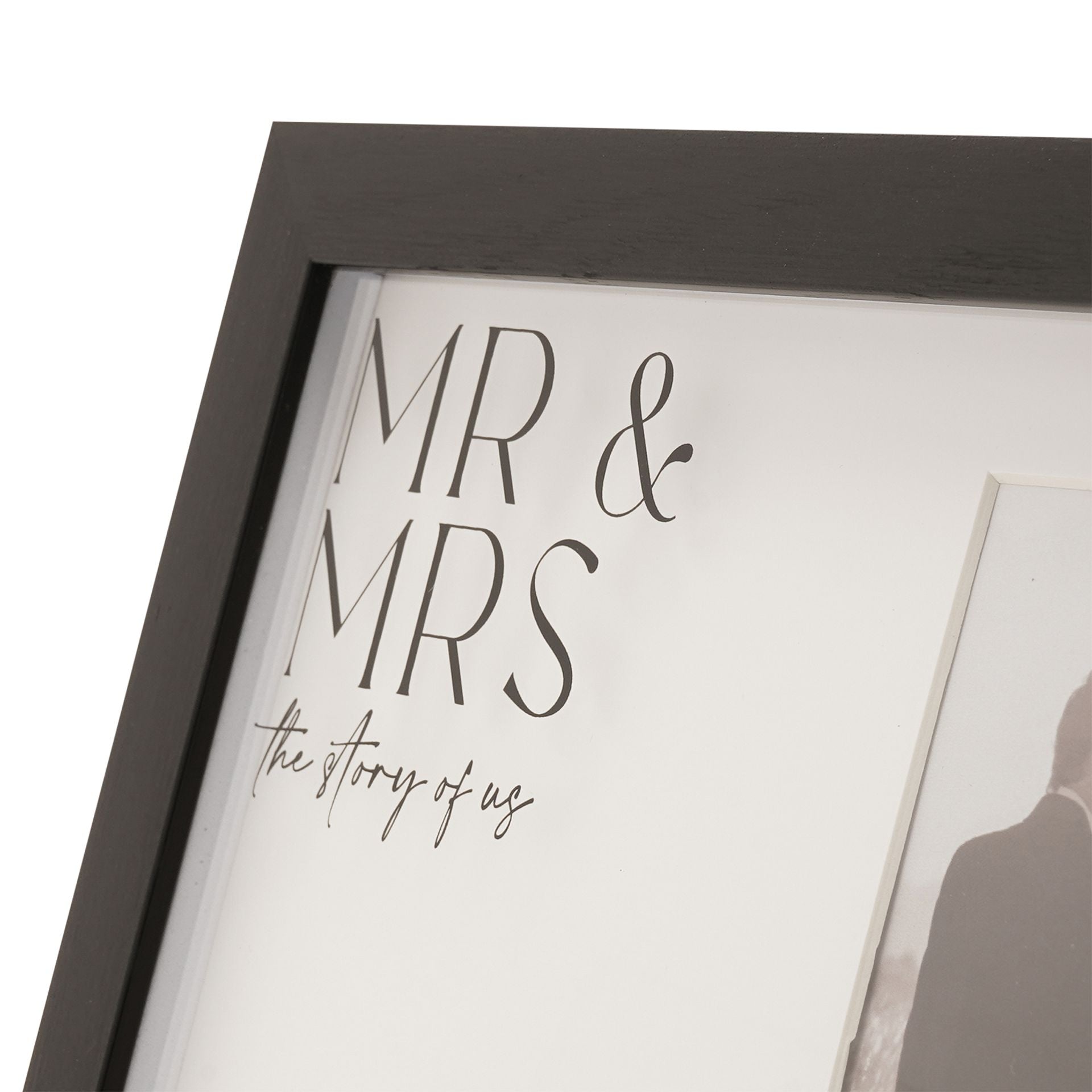 Amore Black Wide Frame 'Mr & Mrs' 4" x 6"
