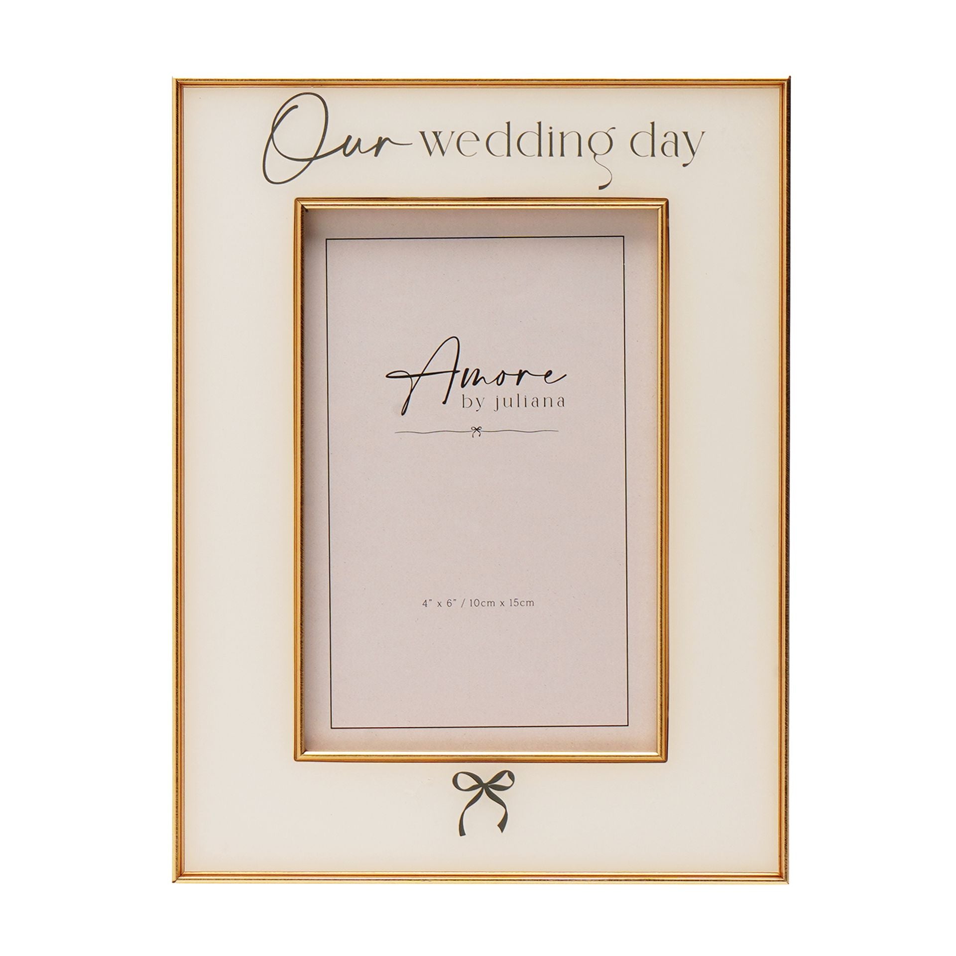 Amore Bow Frame 'Our Wedding Day' 4" x 6"