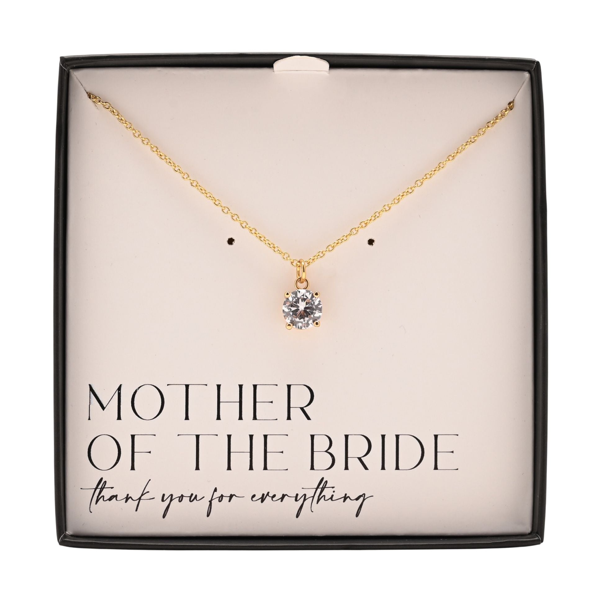Amore Gold Plated Necklace Crystal Pendant - Mother Of The Bride