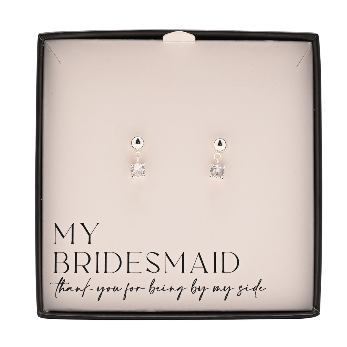 Amore Silver Plated Earrings Crystal - Bridesmaid