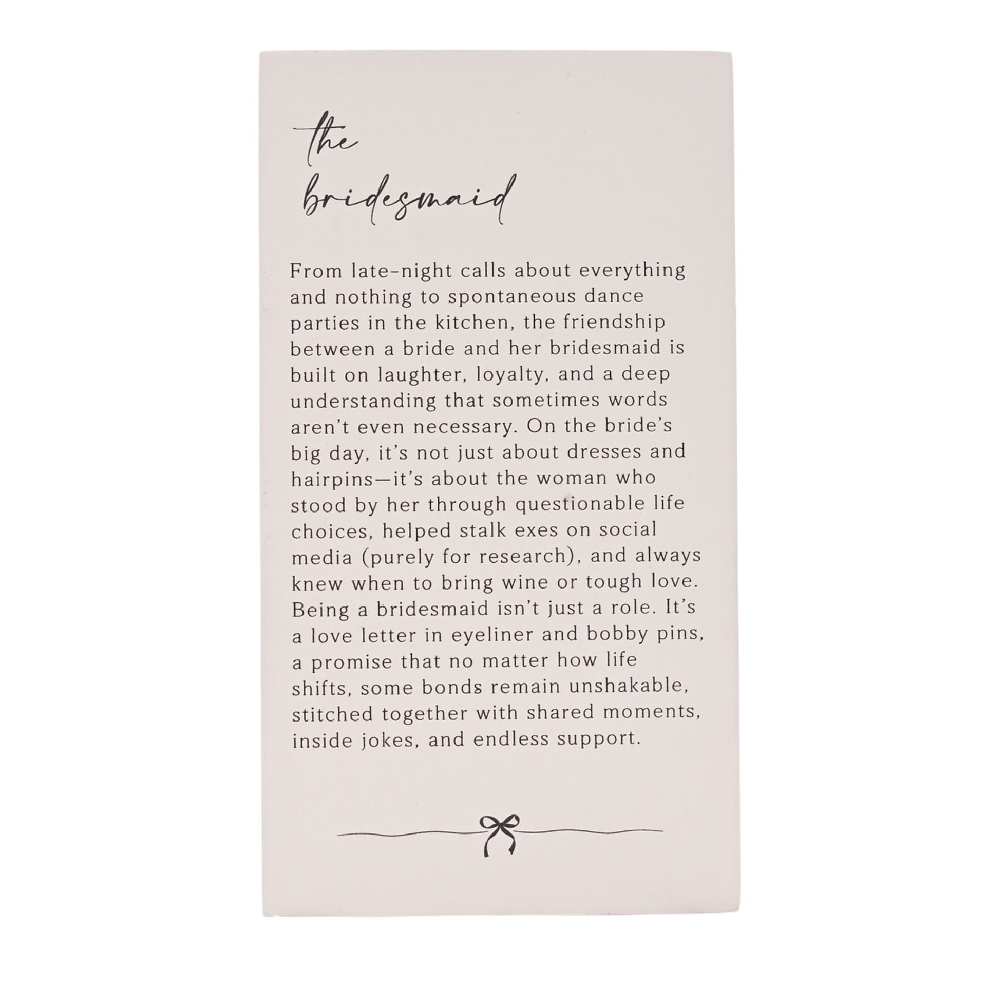 Amore Verse Plaque - Bridesmaid