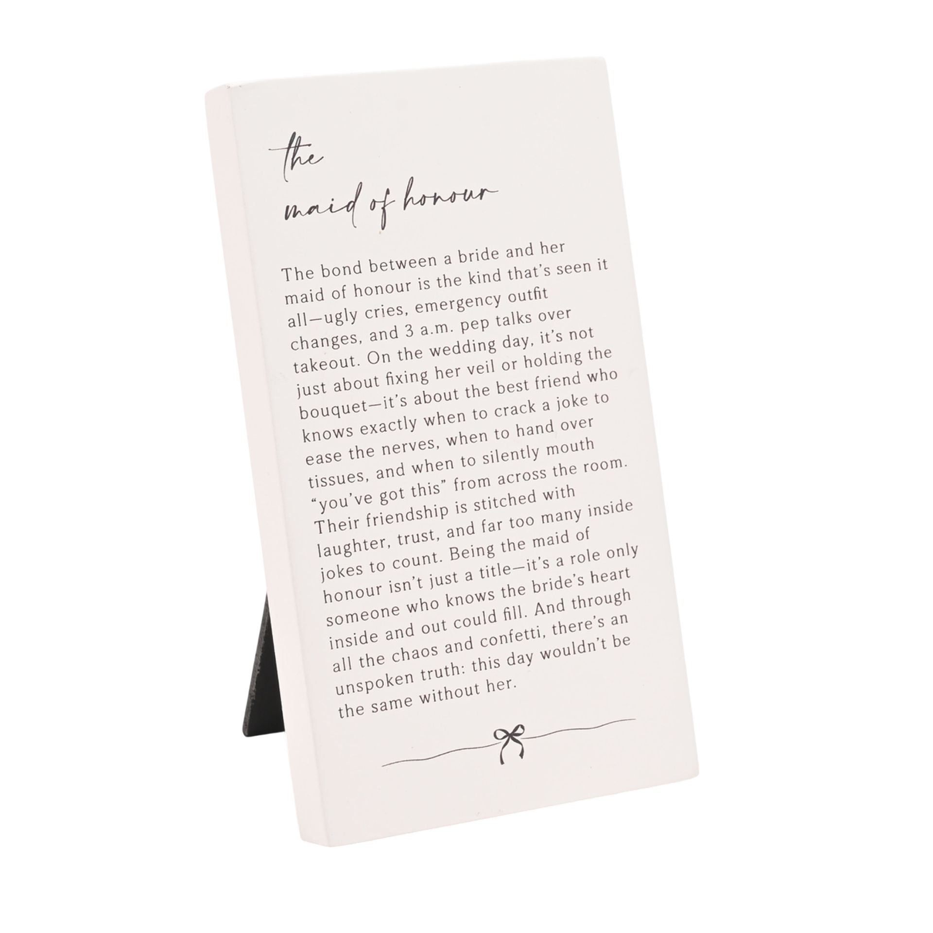 Amore Verse Plaque - Maid Of Honour