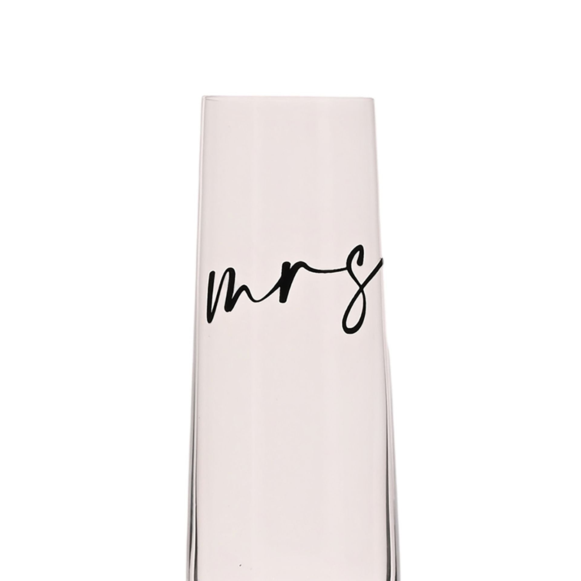 Amore Champagne Flute Black Words - Mrs
