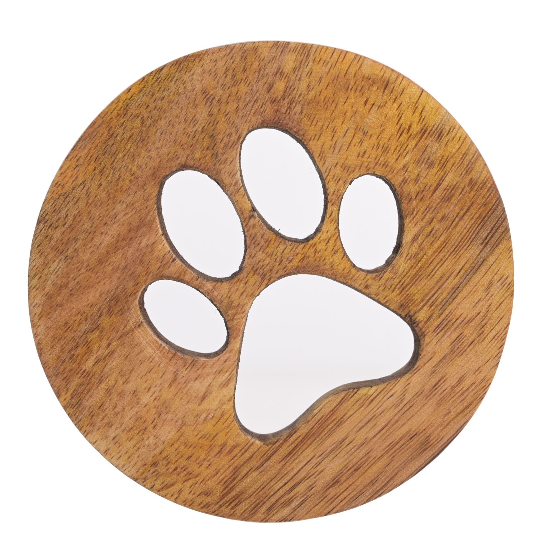 Best of Breed Paw Prints Mango Wood Set of 4 Coasters