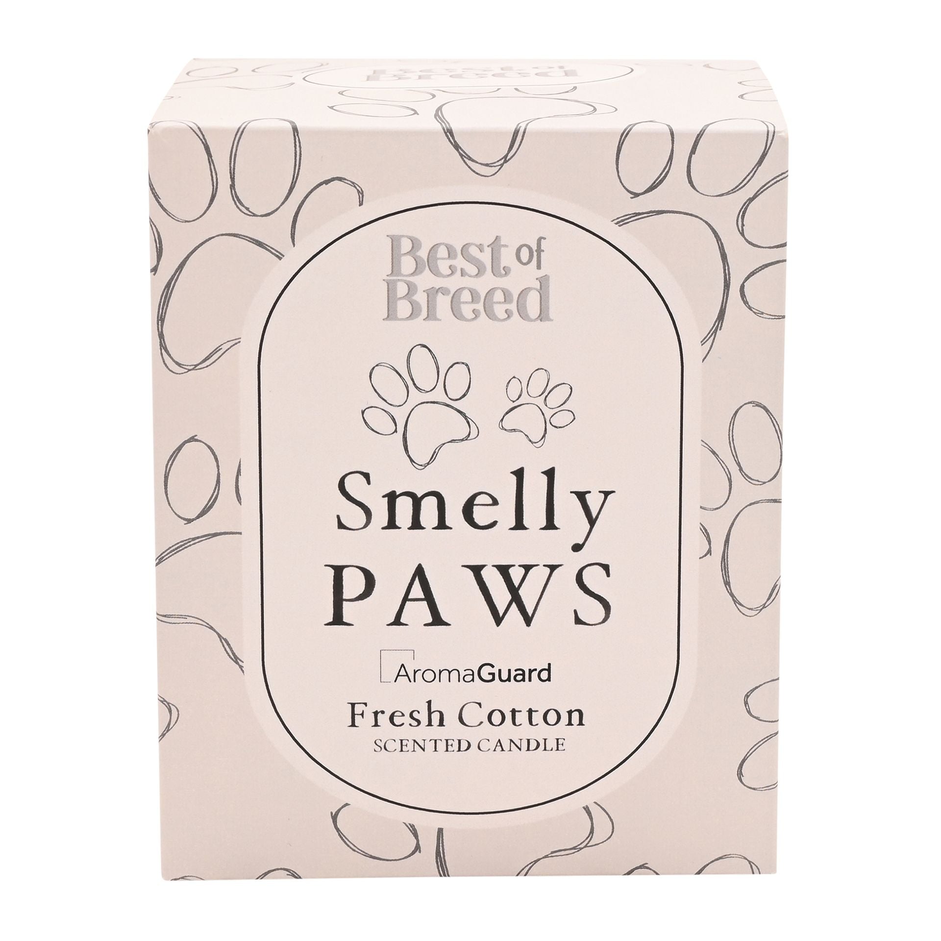 Best of Breed Smelly Paws 260g Candle - Fresh Cotton with Aroma Guard