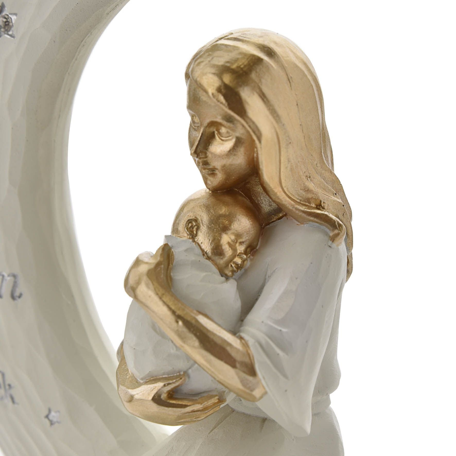 Bambino Mother and Baby Sitting on Moon Figurine "Love You"