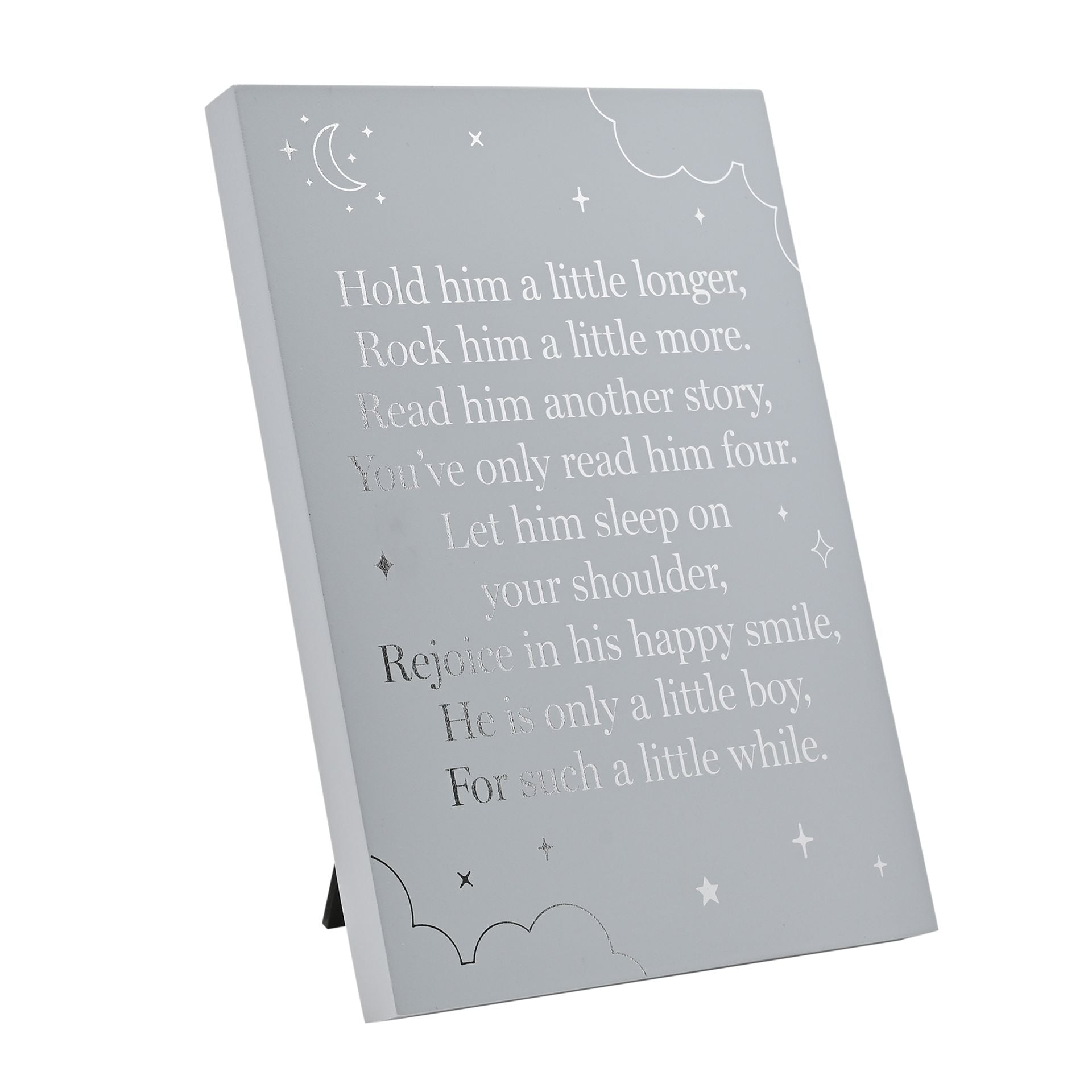 Bambino Wooden Standing Plaque "Little Boy" 18x13cm