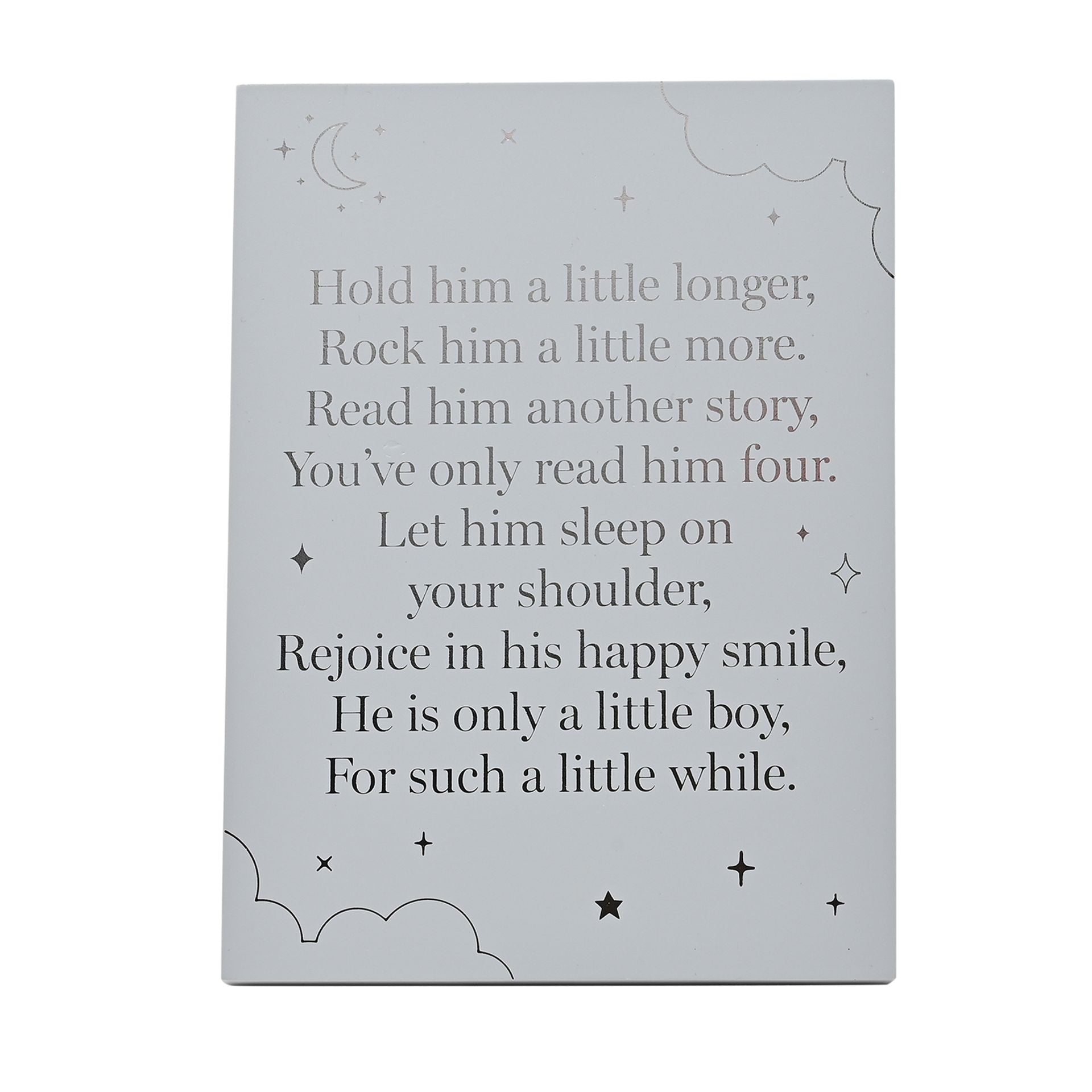 Bambino Wooden Standing Plaque "Little Boy" 18x13cm