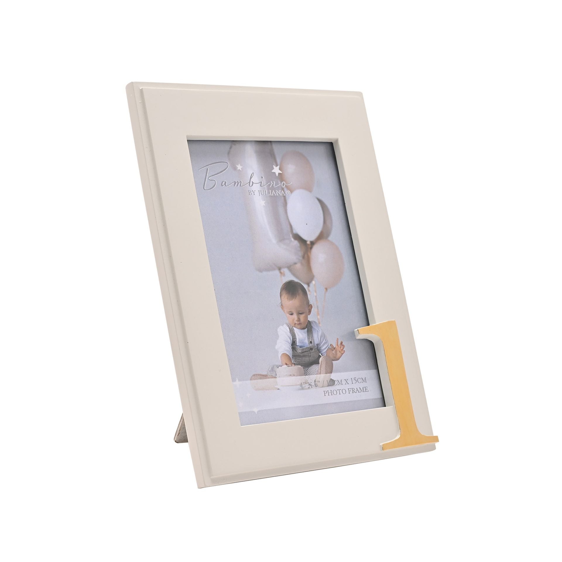 Bambino 1st Birthday Resin Photo Frame Gold 4" x 6"
