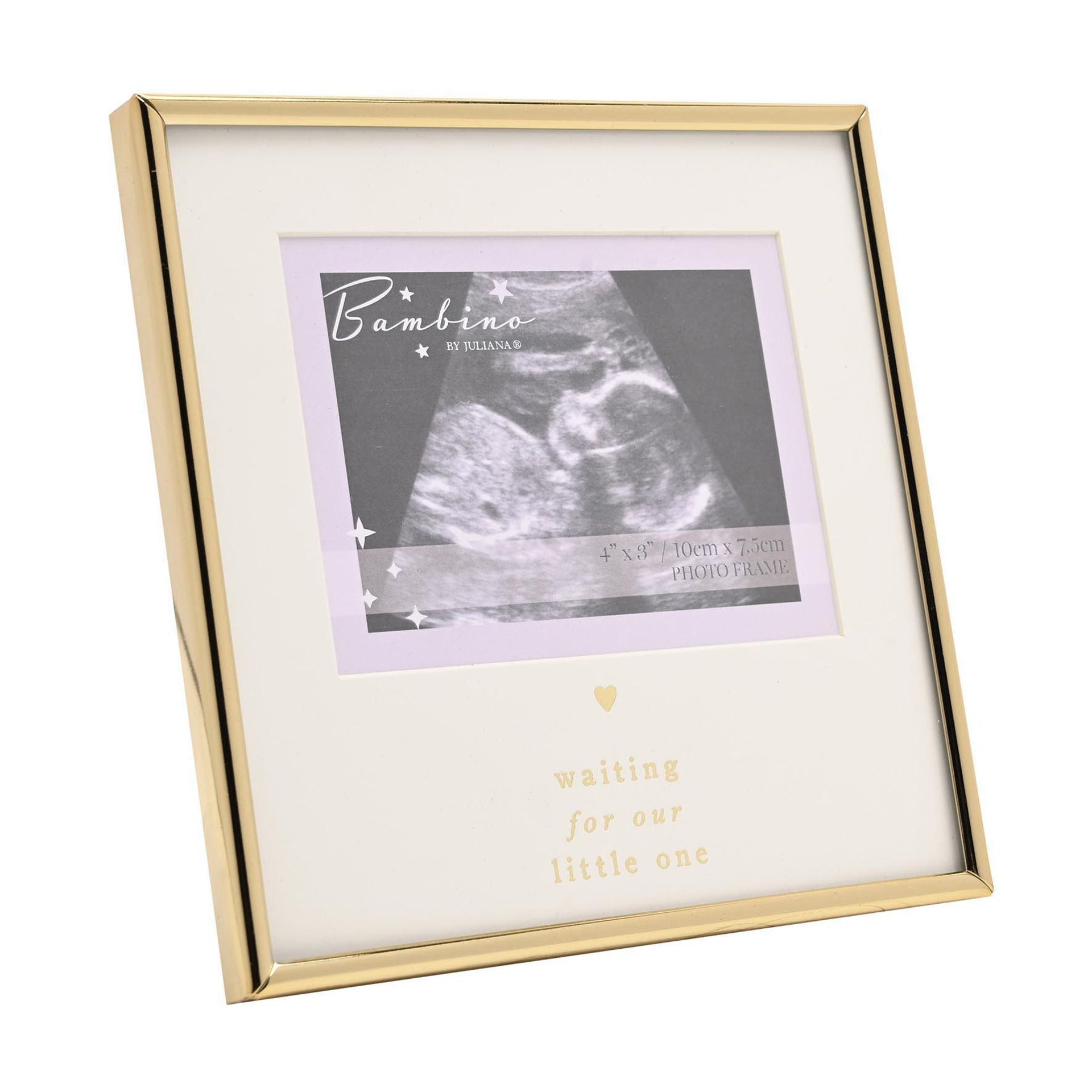 Bambino Gold Baby Scan Frame 4" x 3" - Waiting For You