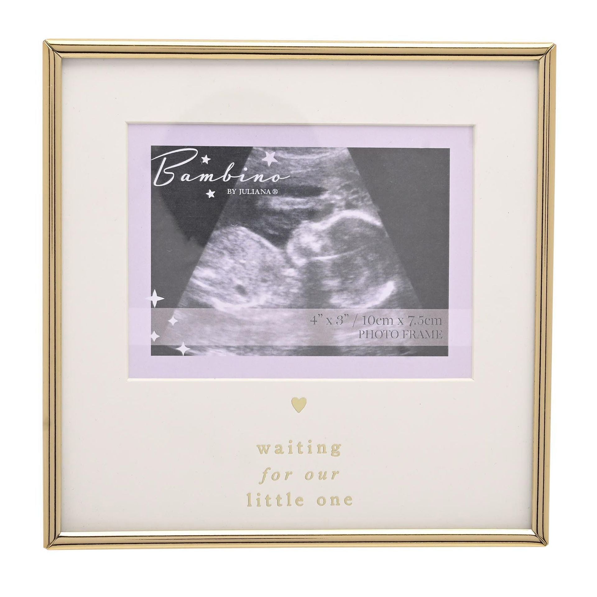 Bambino Gold Baby Scan Frame 4" x 3" - Waiting For You