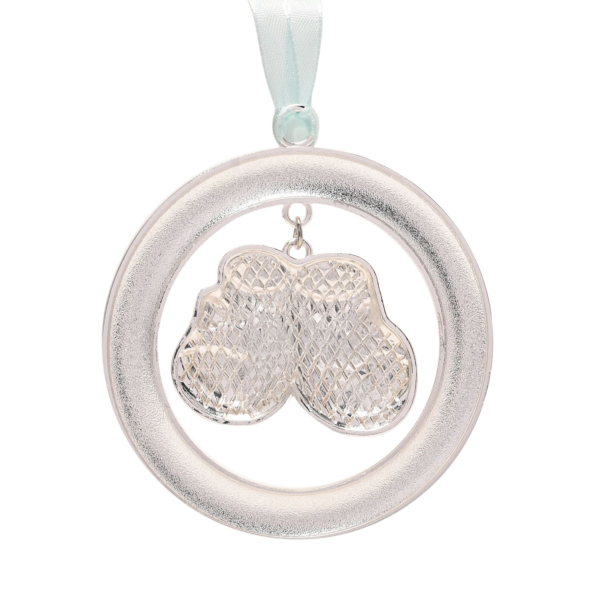 Bambino Silver Plated Hanging Bootie - Blue