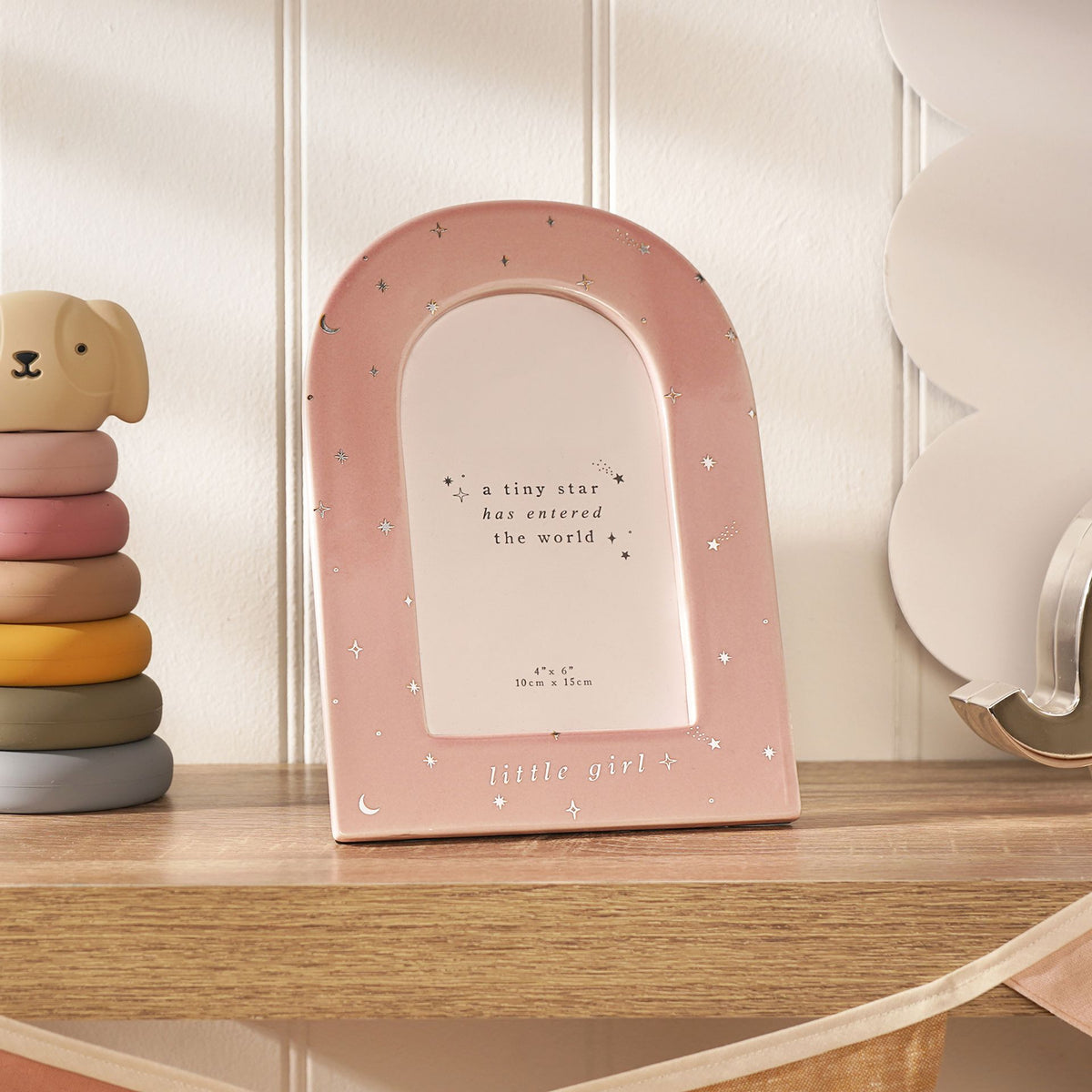 Bambino Arch Ceramic Frame 4" x 6" - Baby Girl