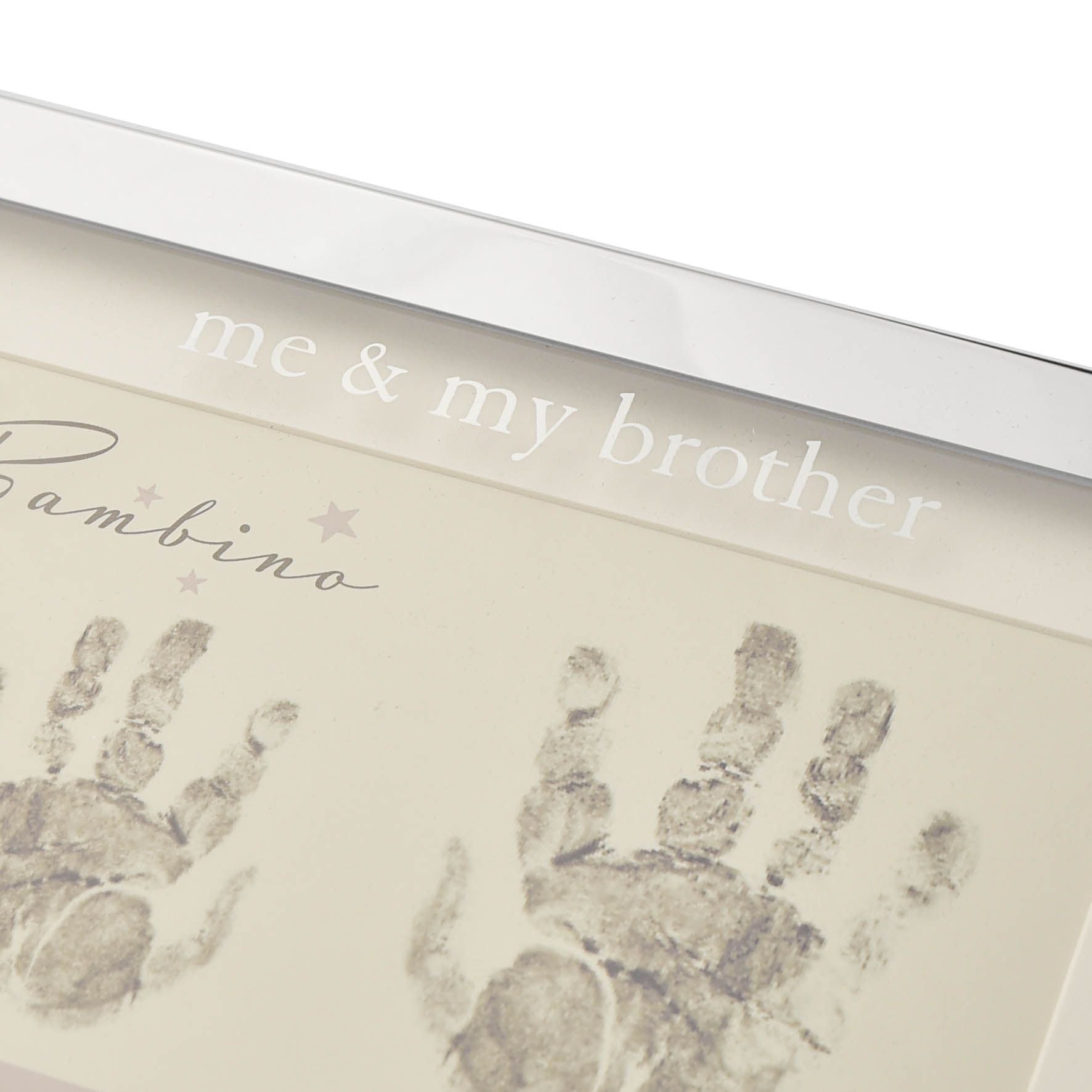 Bambino Silver col. Hand Print Frame Me & My Brother 7"x5"