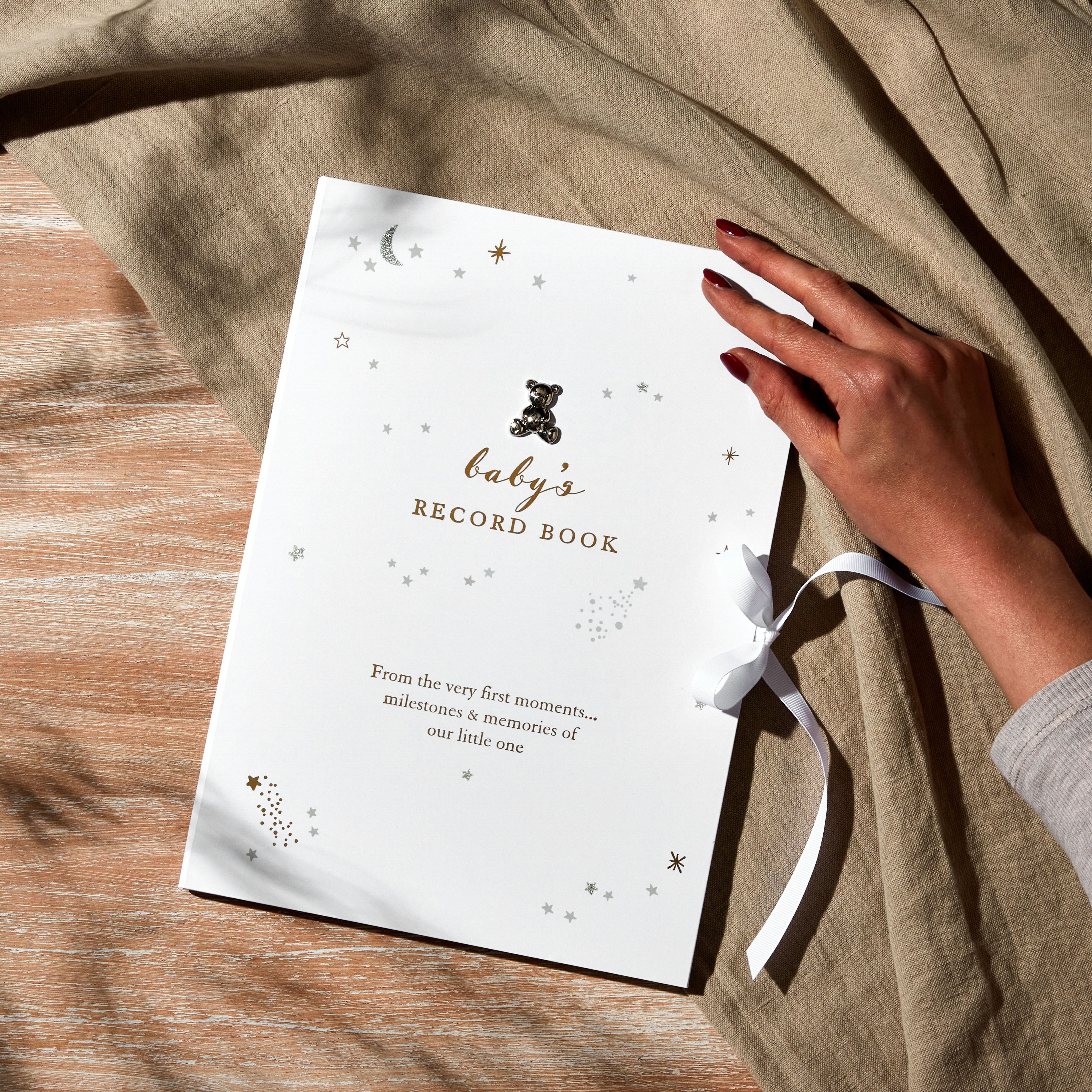 White Bambino Little Star Baby Record Book A4