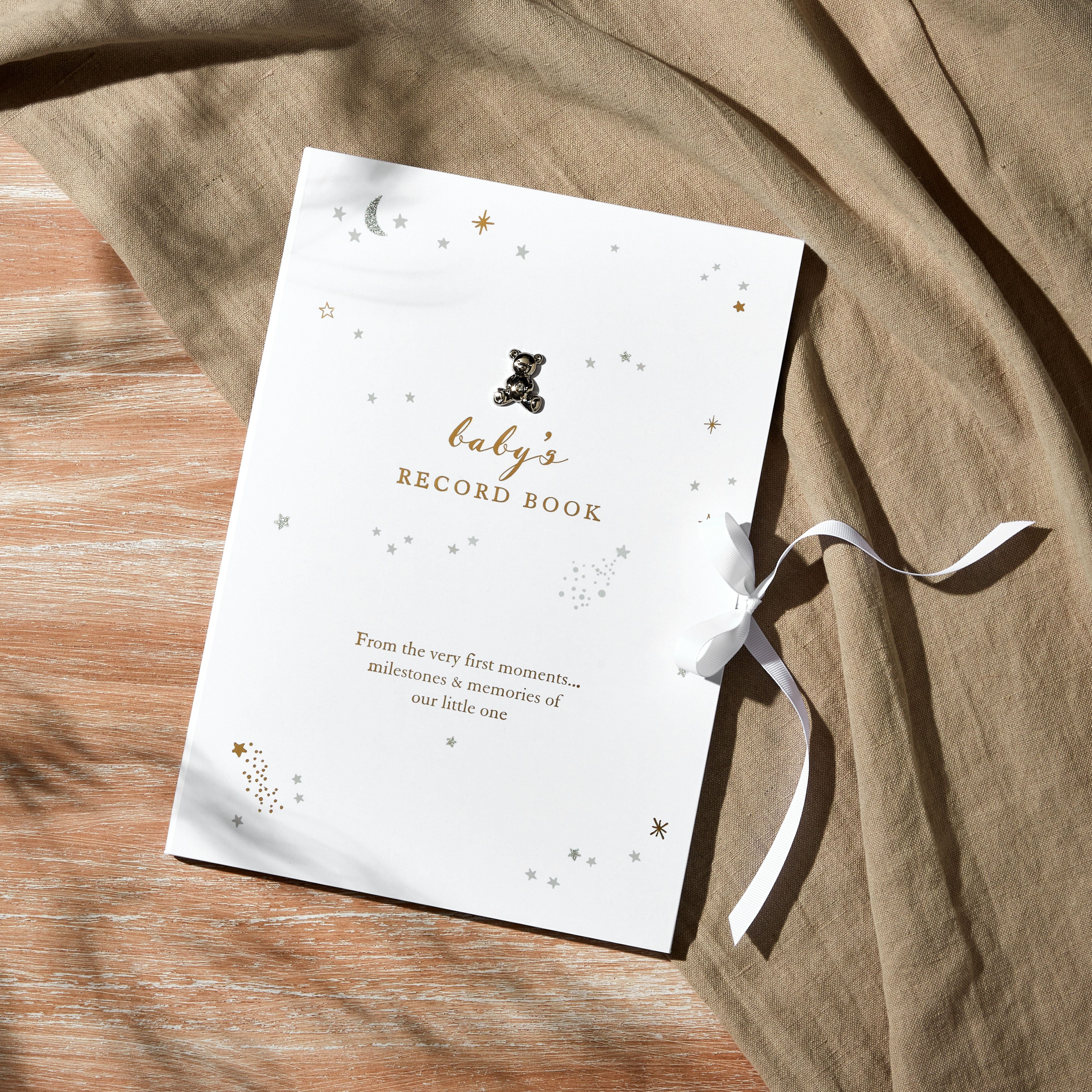 White Bambino Little Star Baby Record Book A4