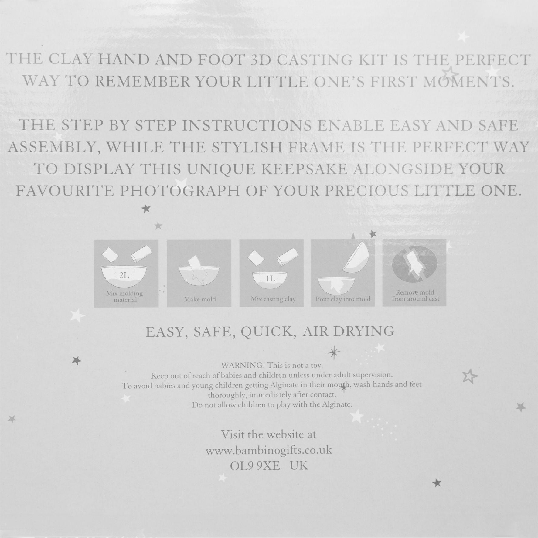 Bambino White Triple Photo Frame & Casting Kit