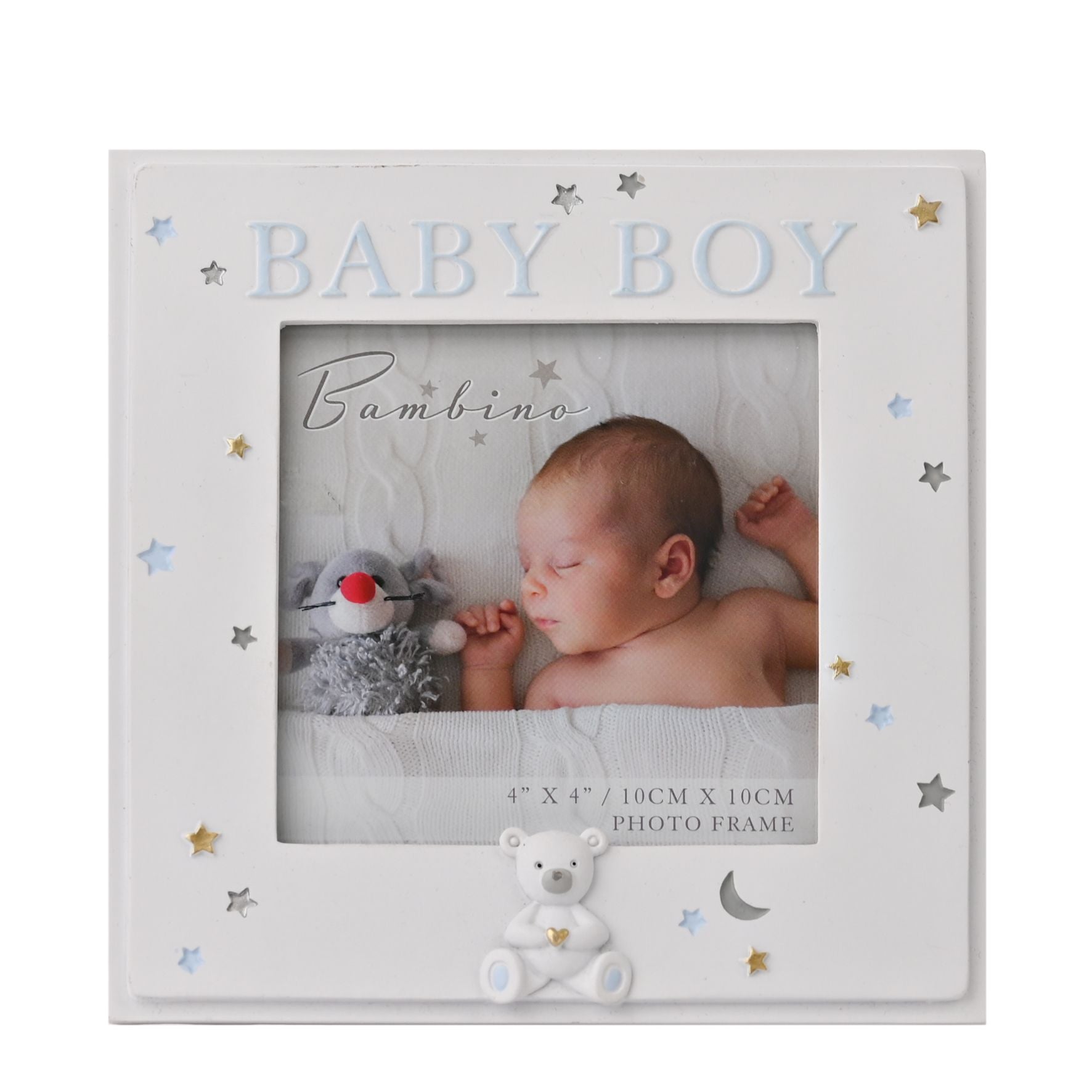 Bambino Resin Baby Boy Photo Frame 4" x 4" *(32/48)*